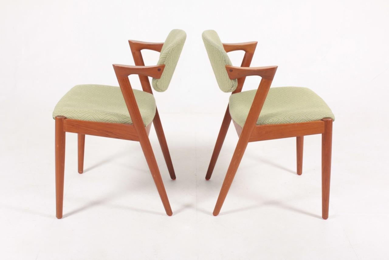 Mid-20th Century Set of Eight Midcentury Side Chairs in Teak by Kai Kristiansen, 1960s