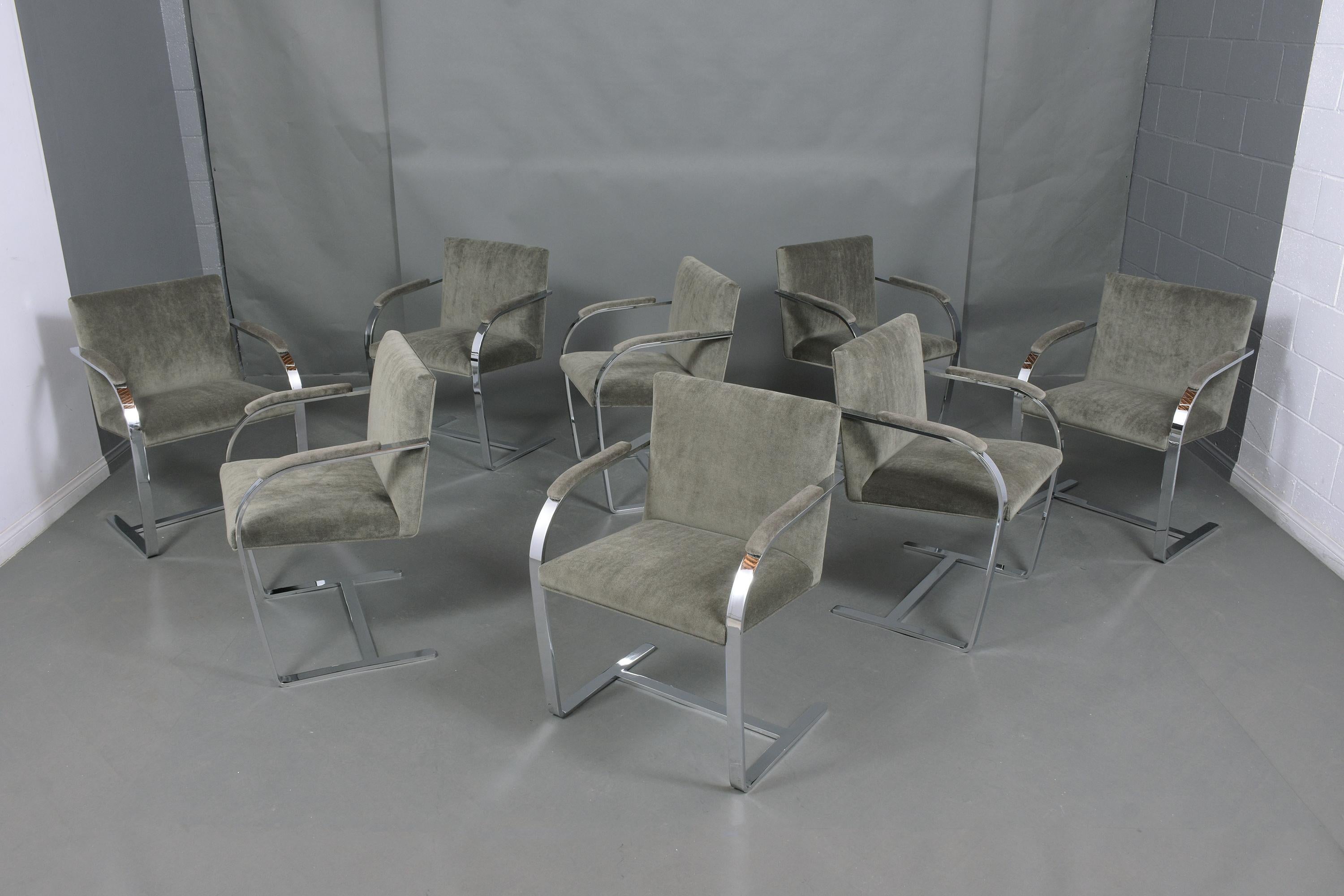 American Set of Eight Mies van der Rohe for Knoll Syle Dining Chairs