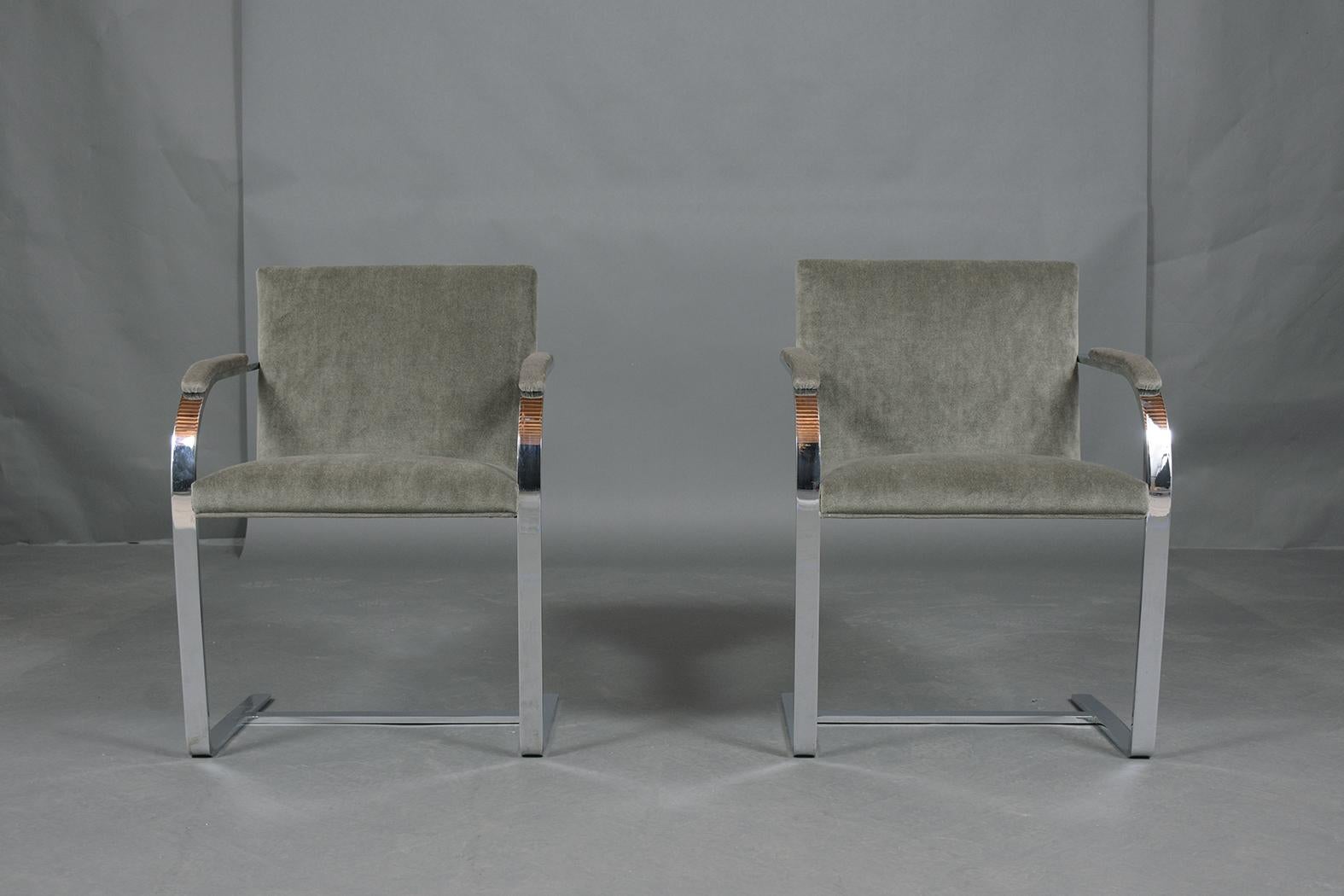 Set of Eight Mies van der Rohe for Knoll Syle Dining Chairs In Good Condition In Los Angeles, CA