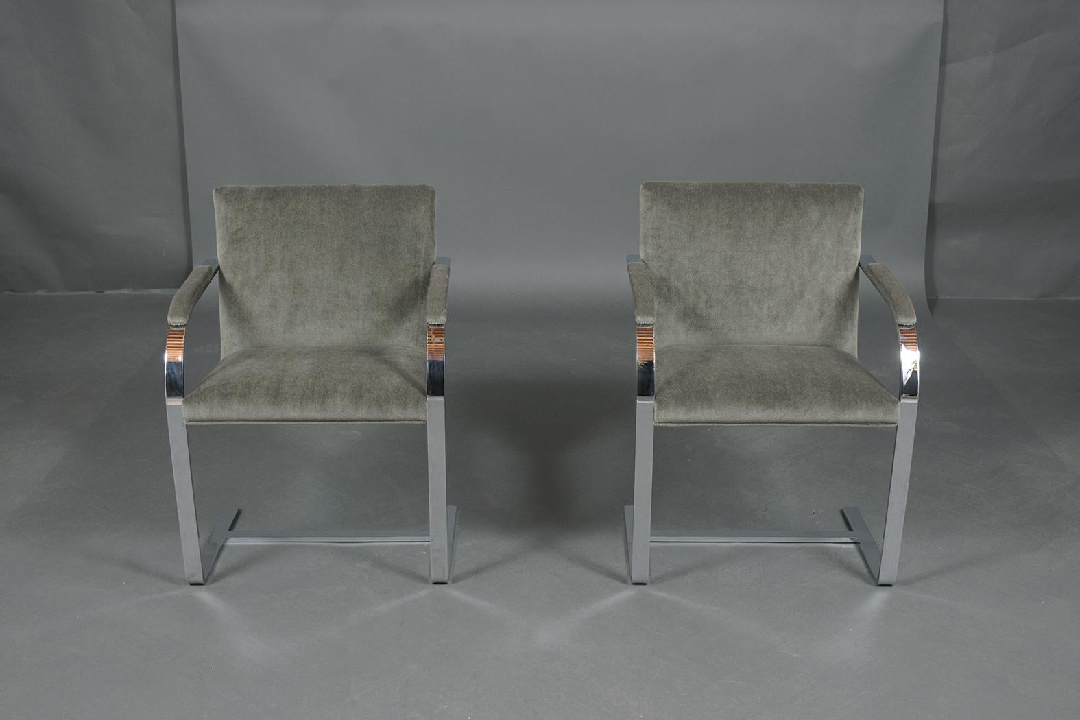 Mid-20th Century Set of Eight Mies van der Rohe for Knoll Syle Dining Chairs