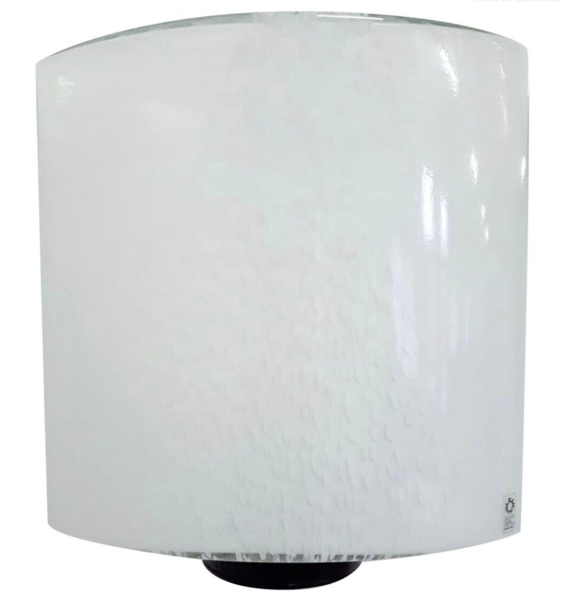 Italian Set of Eight Milky White Murano Glass Sconces by Leucos. Italy, 1960's. For Sale