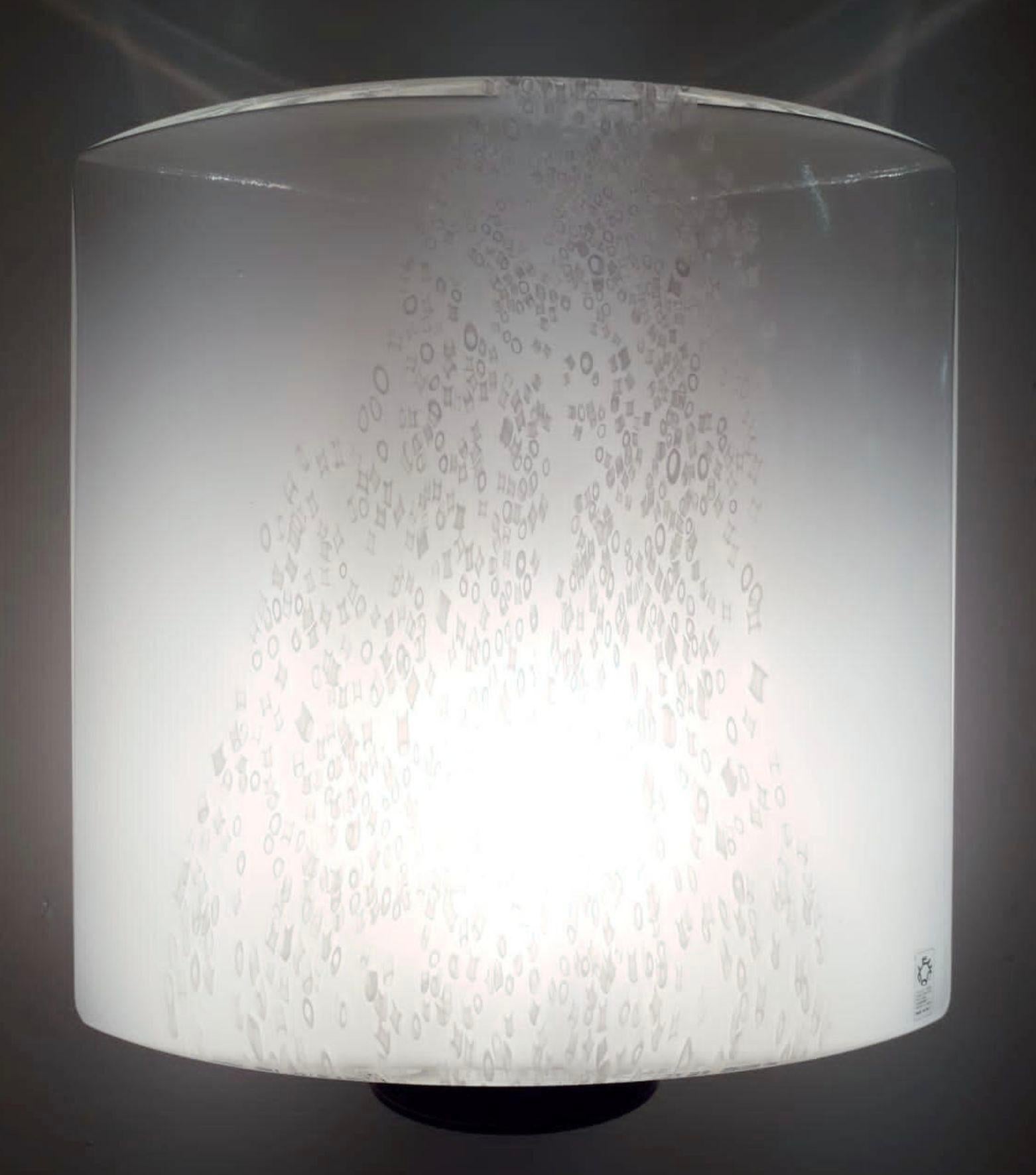 Set of Eight Milky White Murano Glass Sconces by Leucos. Italy, 1960's. In Excellent Condition For Sale In Los Angeles, CA