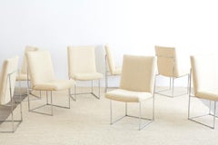 Set of Eight Milo Baughman 1187 Chrome Dining Chairs