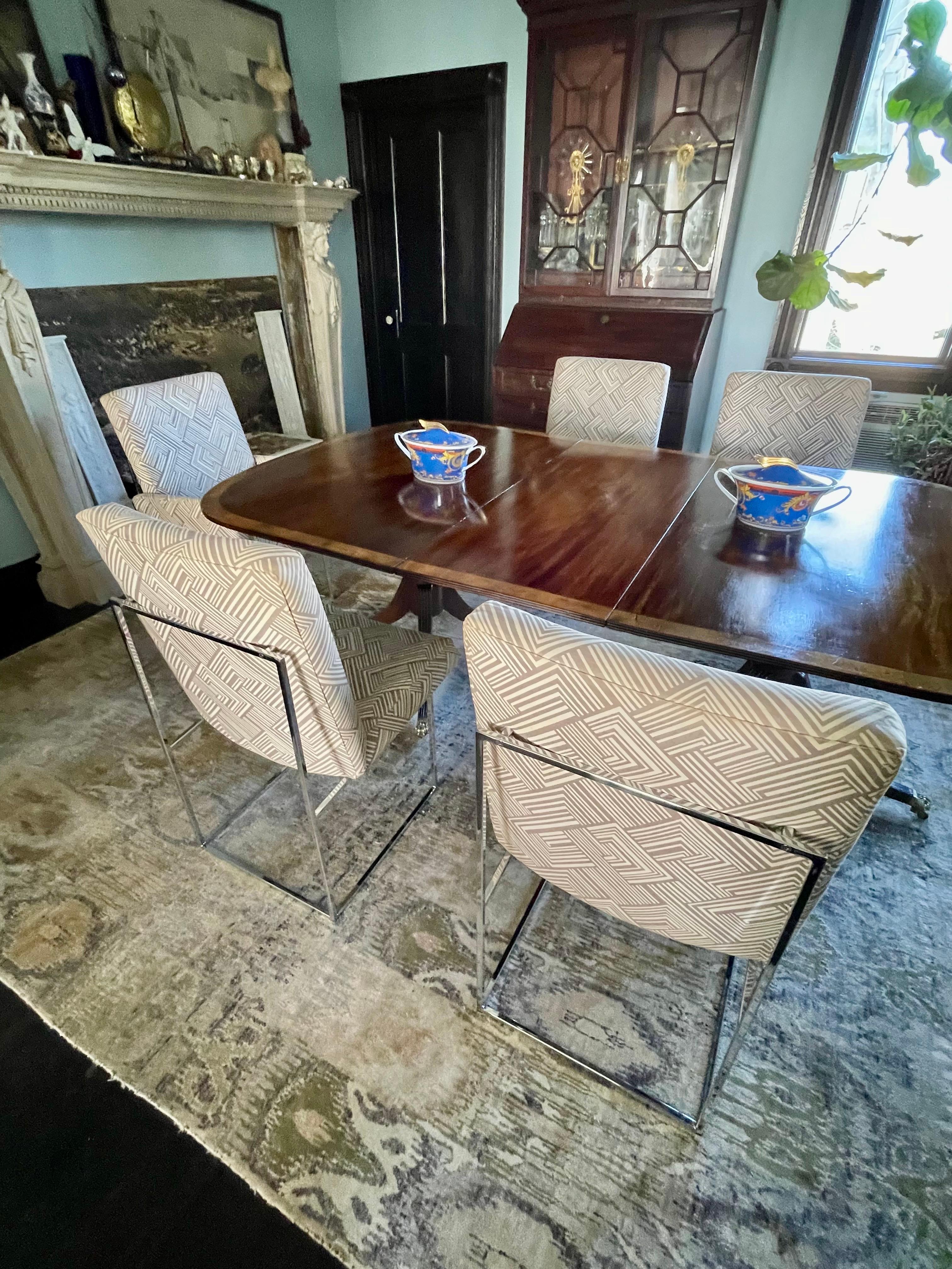 Set of Eight Milo Baughtman Thin frame Chairs for Thayer Coggin  For Sale 3