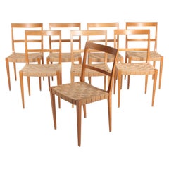 Set of Eight "Mimat" Side Chairs Designed by Bruno Mathsson, 1960s