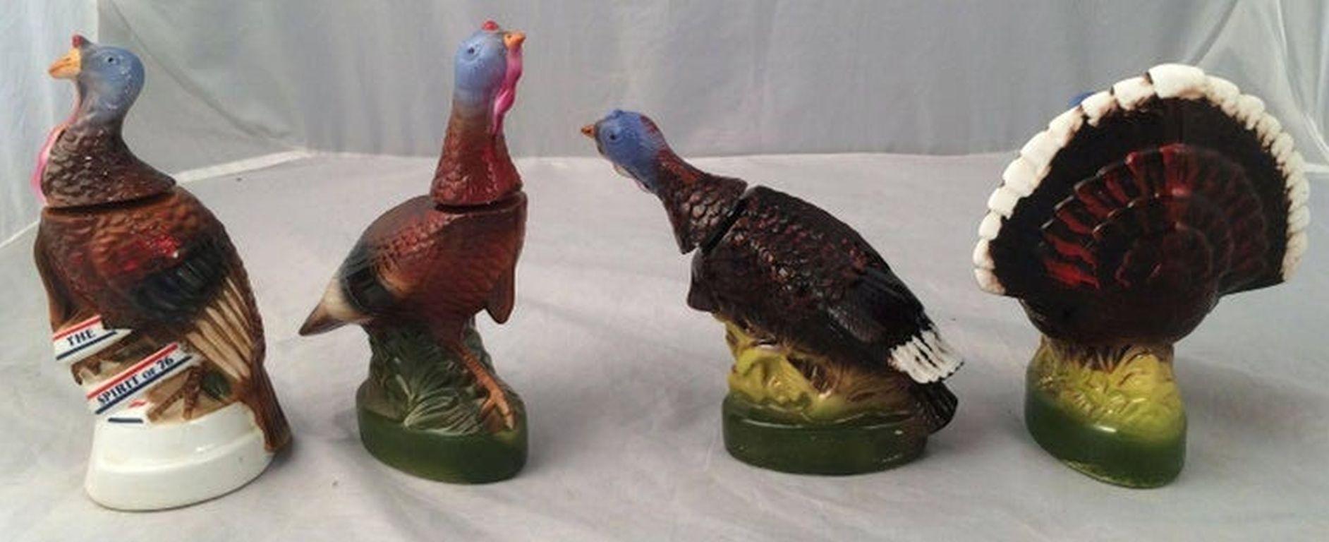 20th Century Set of Eight Mini Wild Turkey Decanters For Sale