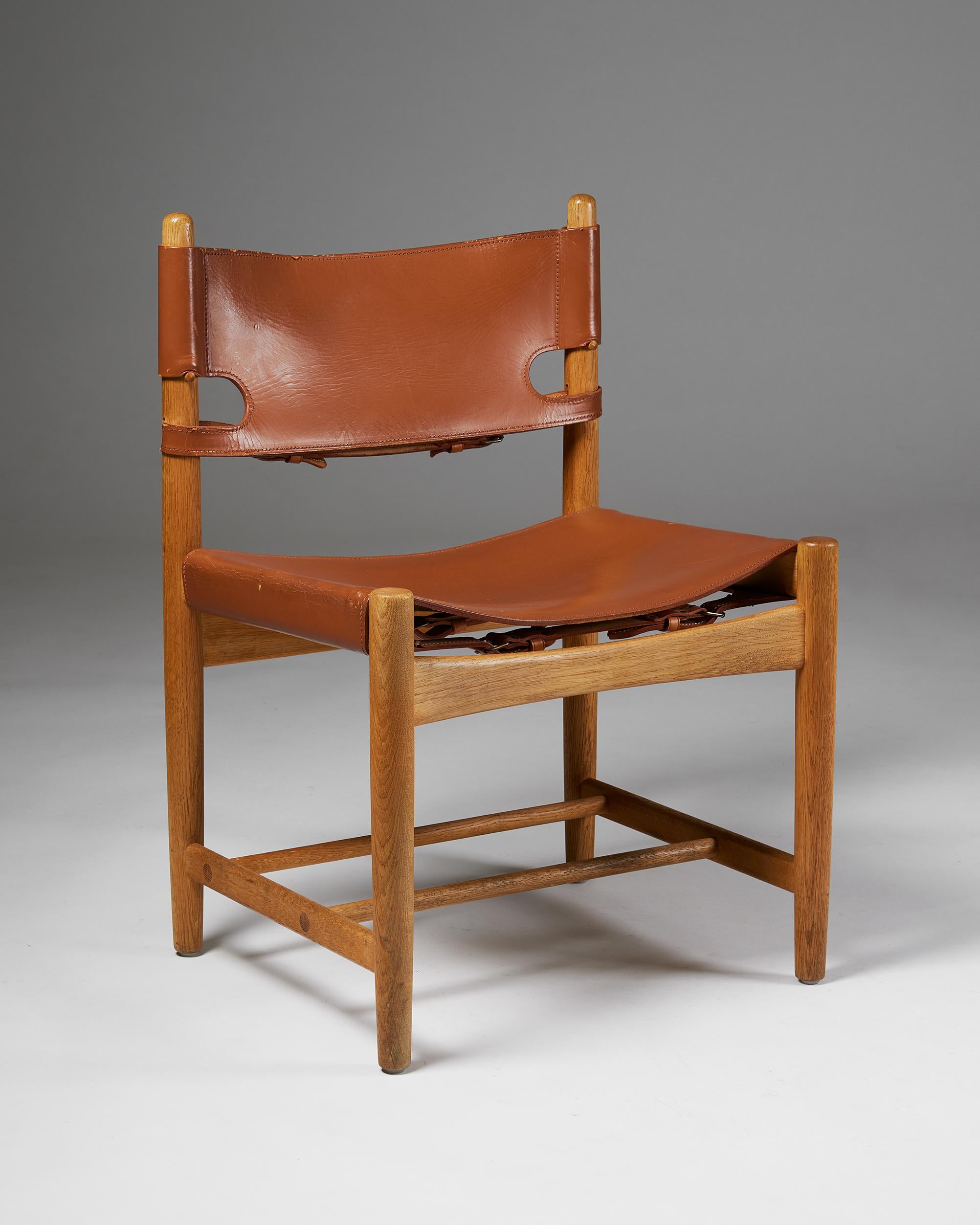 Danish Set of Eight Model 3238 “Spanish” Dining Chairs Designed by Borge Mogensen