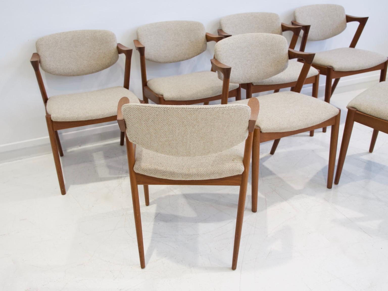 Set of Eight Model 42 Dining Chairs by Kai Kristiansen 2