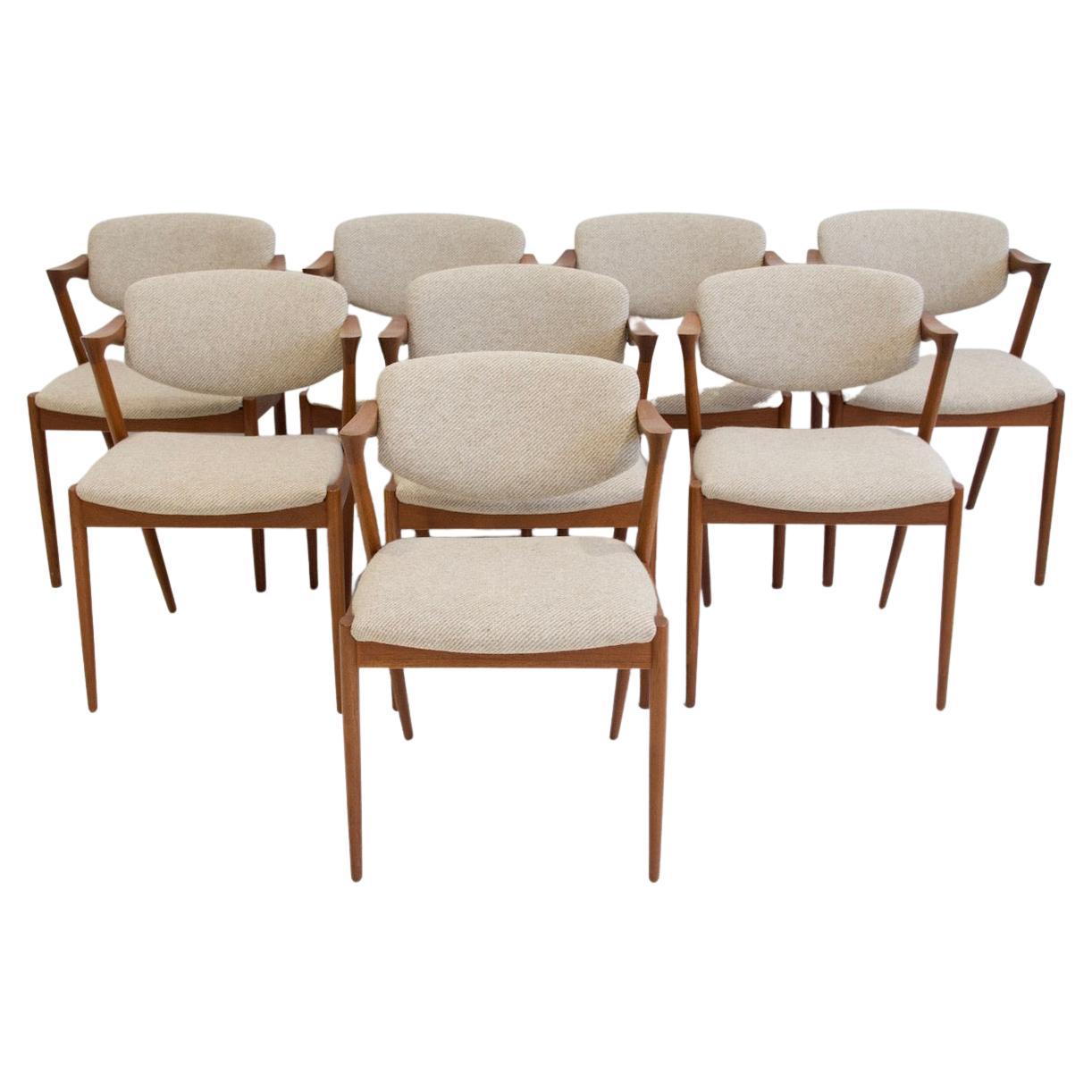 Set of Eight Model 42 Dining Chairs by Kai Kristiansen