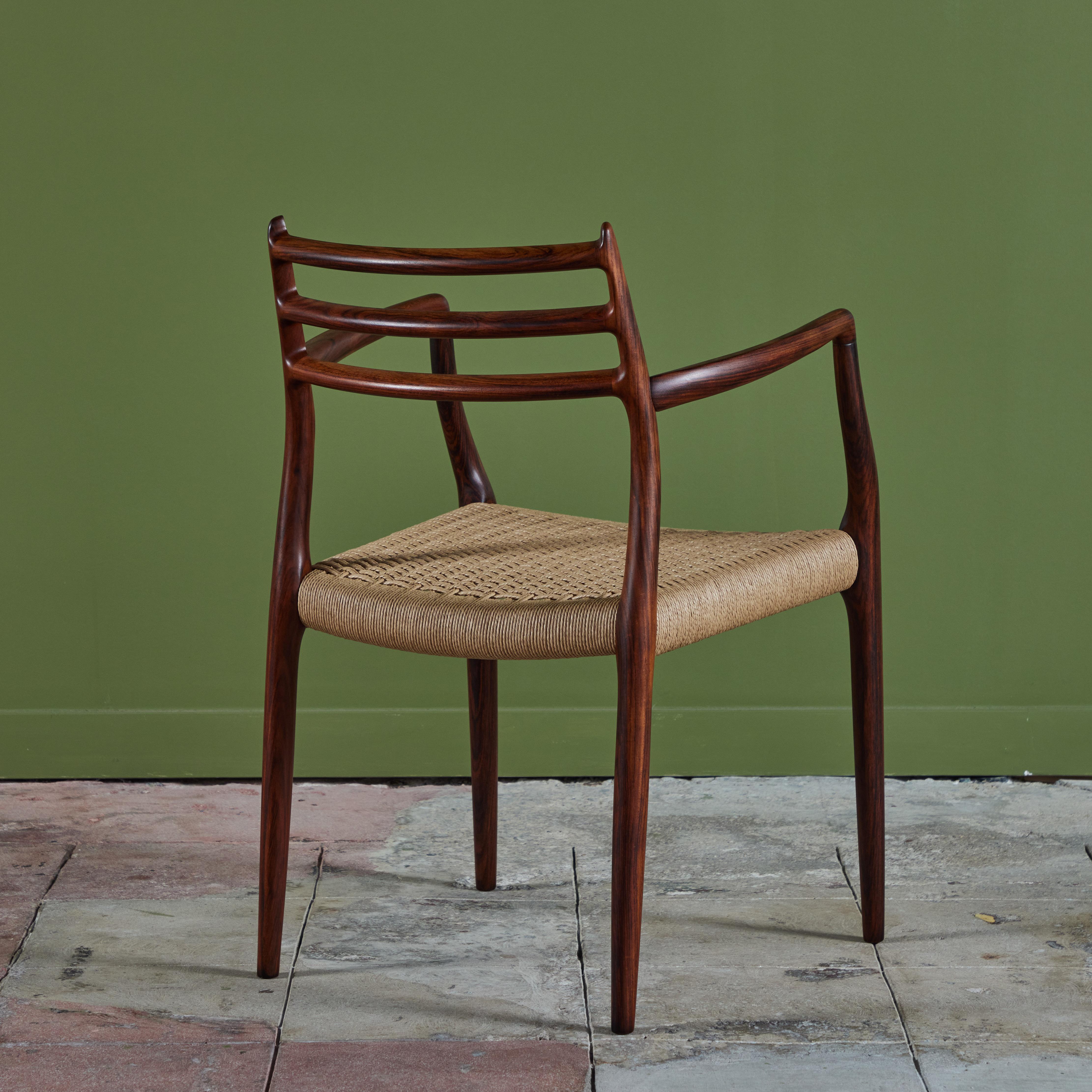 Set of Eight Model 78 Rosewood Dining Chairs by N.O. Møller For Sale 7