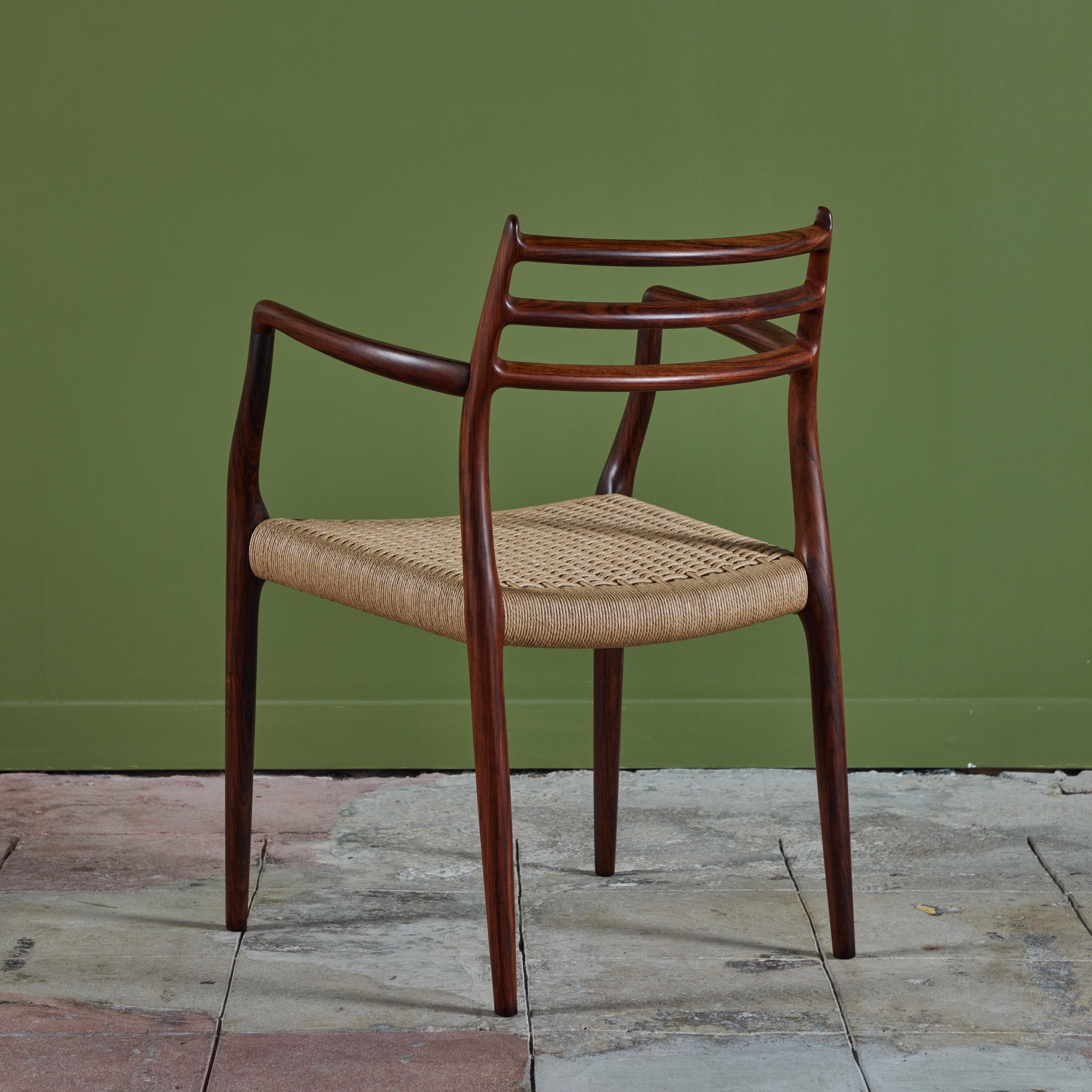 Set of Eight Model 78 Rosewood Dining Chairs by N.O. Møller For Sale 9