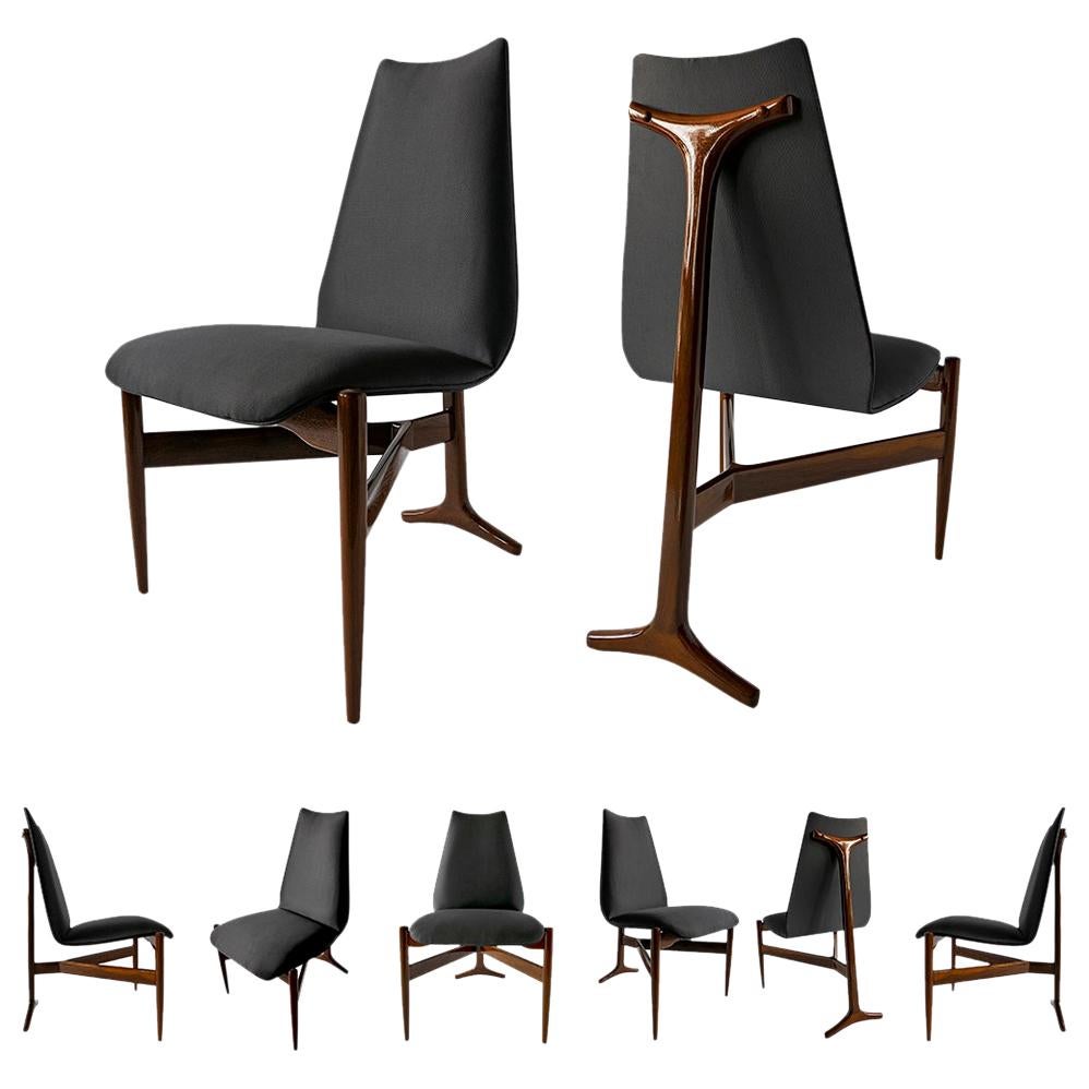Set of 14 Italian Modern Chairs by Giuseppe Scapinelli