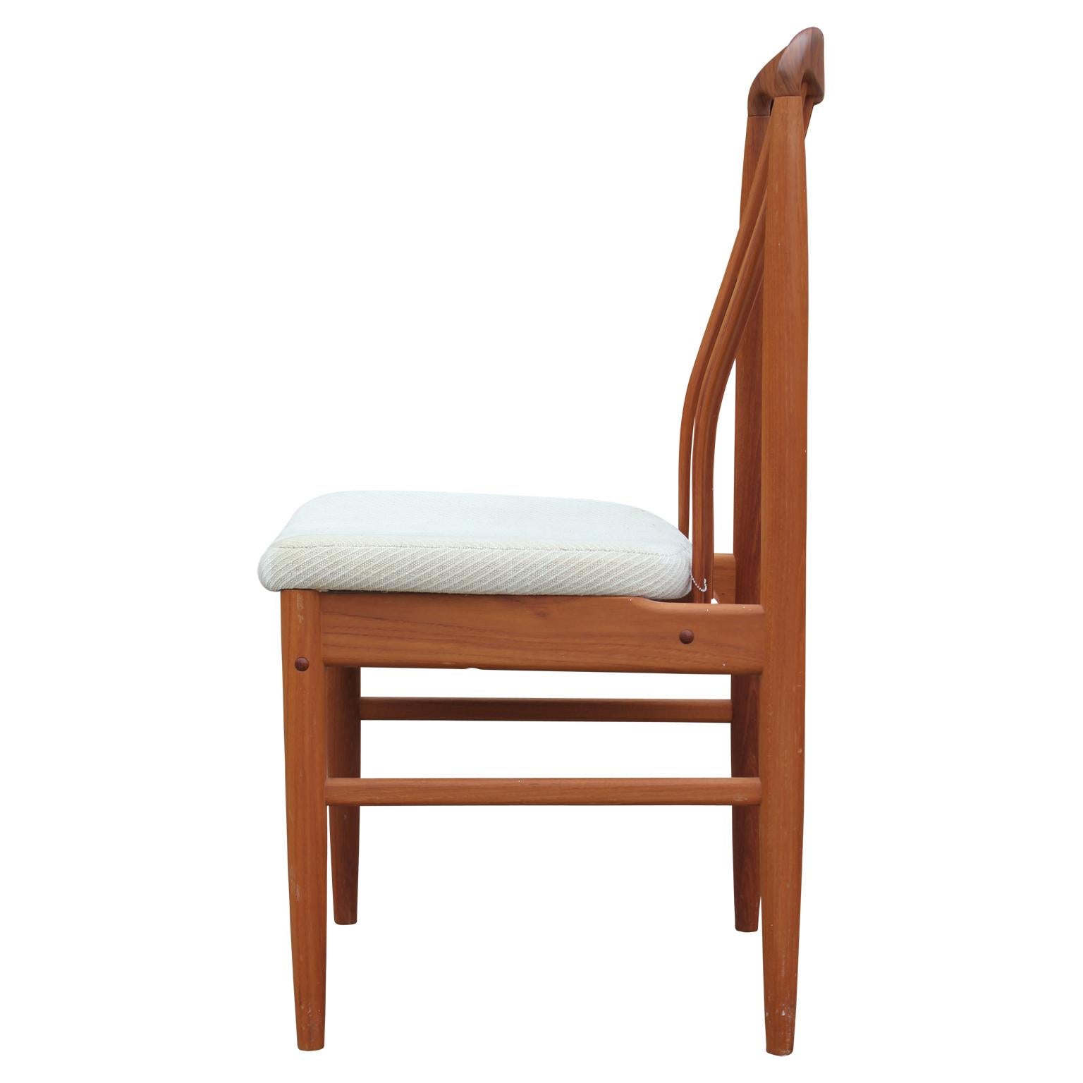 Mid-20th Century Set of Eight Modern Danish Solid Teak Dining Chairs by Benny Linden