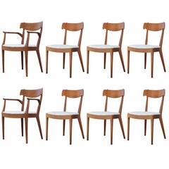 Set of Eight Modern Kipp Stewart for Drexel Declaration Danish Dining Chairs