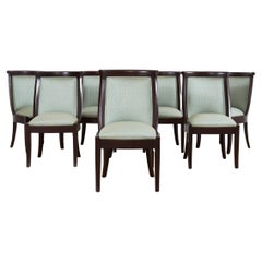 Set of Eight Modern Regency Style Hardwood Dining Chairs