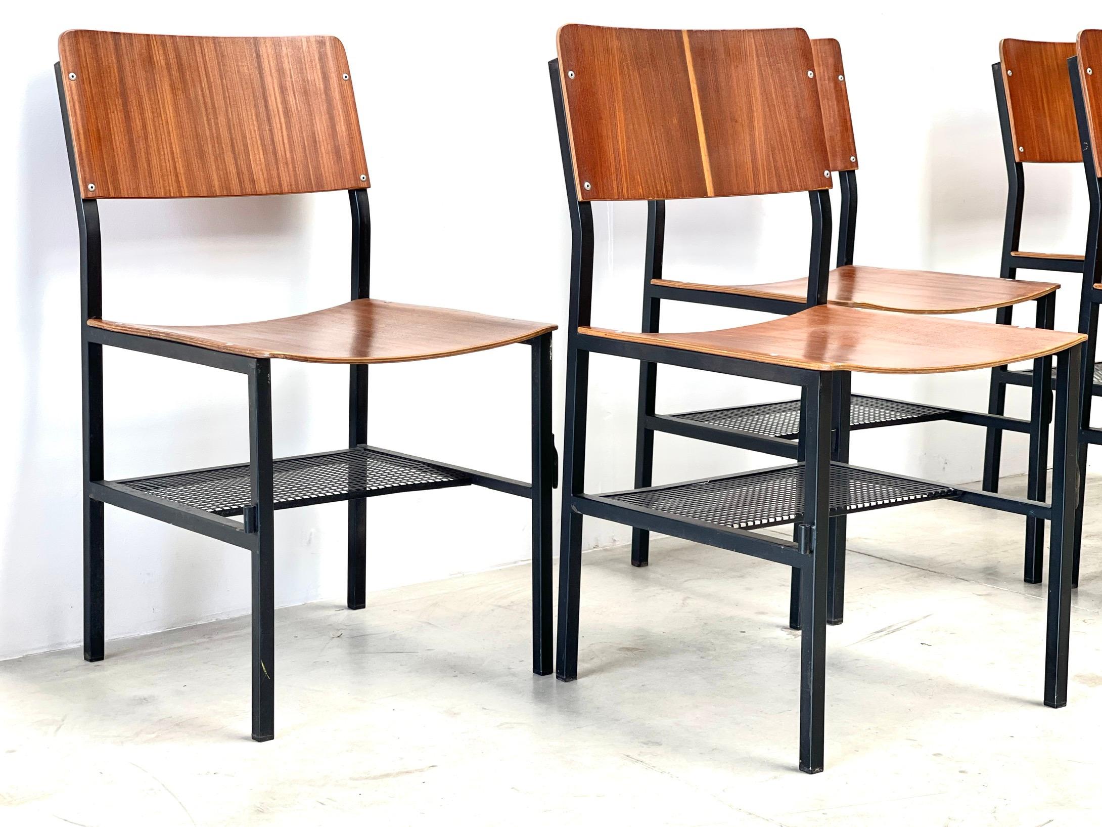 Set of eight modernist dining chairs For Sale 5