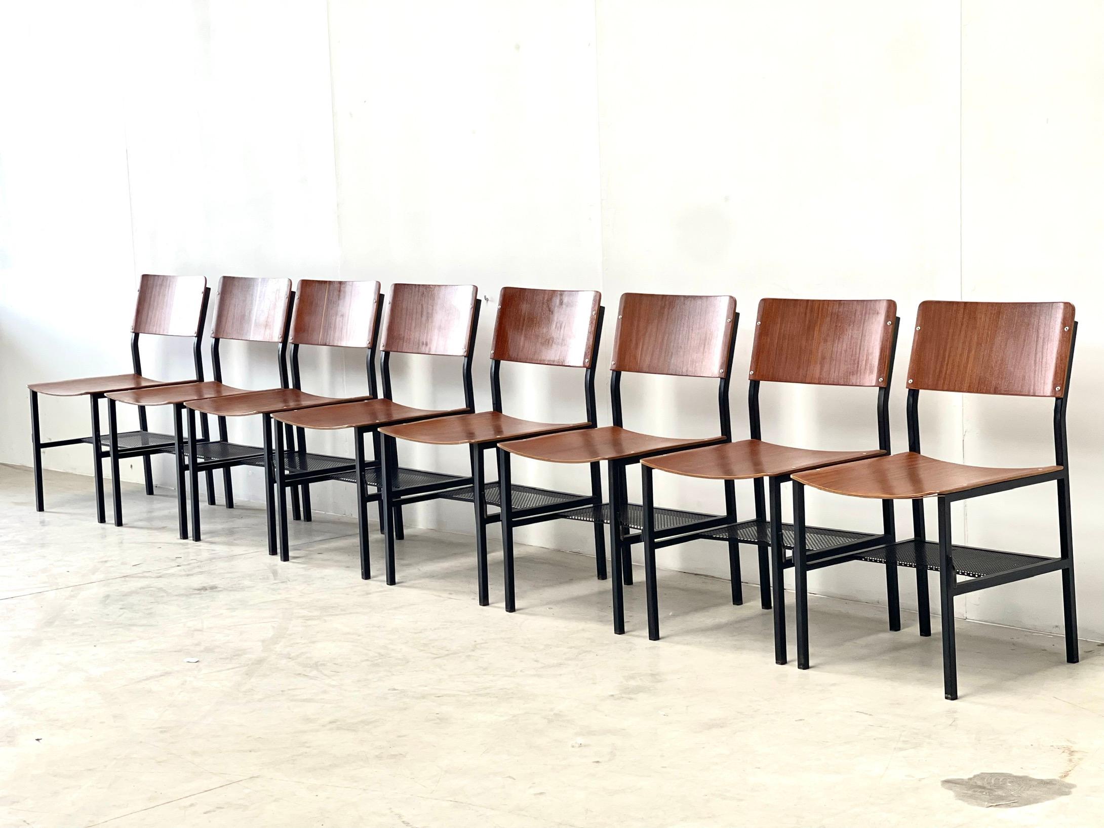 Set of eight modernist dining chairs For Sale 1
