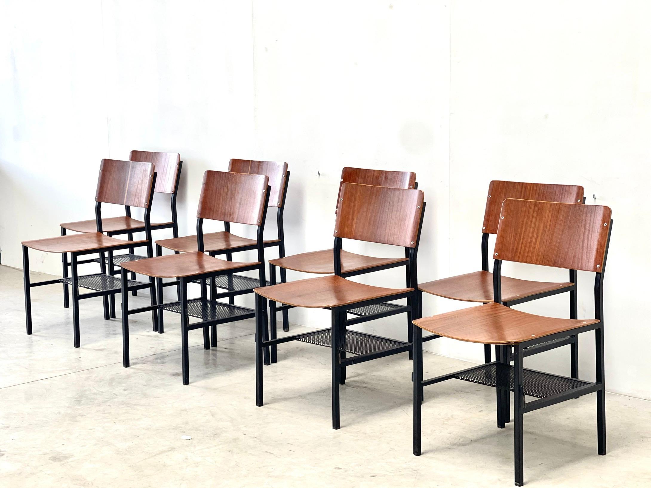 Set of eight modernist dining chairs For Sale 3