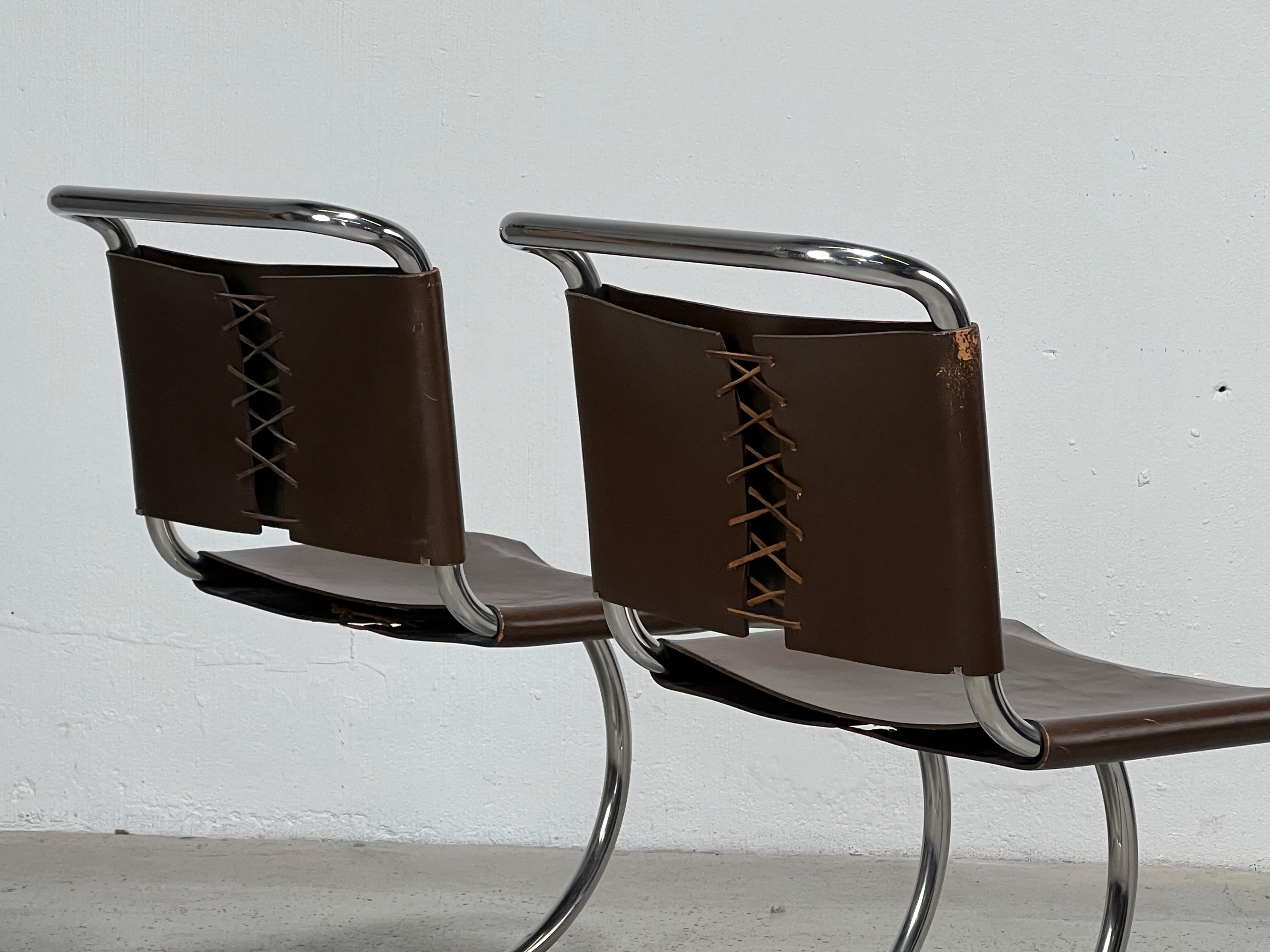 Ensemble de huit chaises de salle à manger MR10 de Mies van der Rohe pour knoll  en vente 9