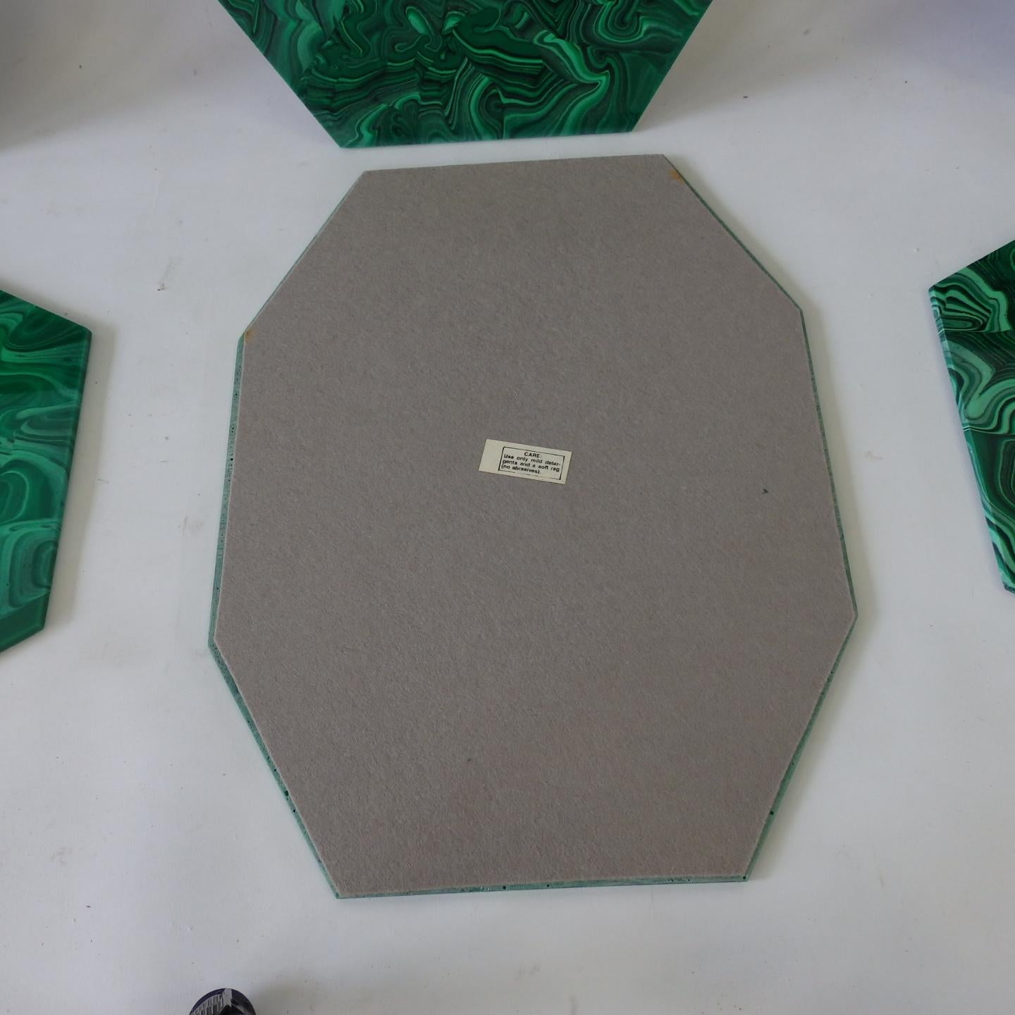 Set of Eight Neiman Marcus Acrylic Malachite Place Mats  2