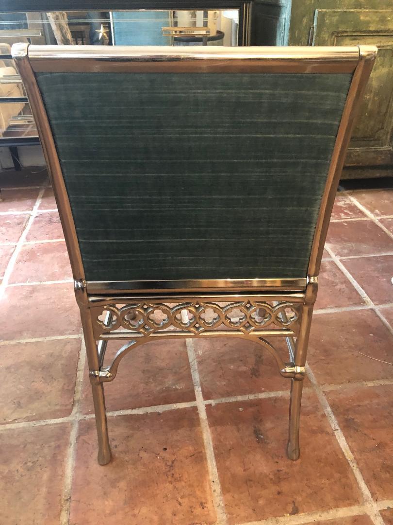 Set of Eight Neo-Gothic Low Back Dining Chairs For Sale 1
