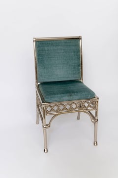 Set of Eight Neo-Gothic Low Back Dining Chairs