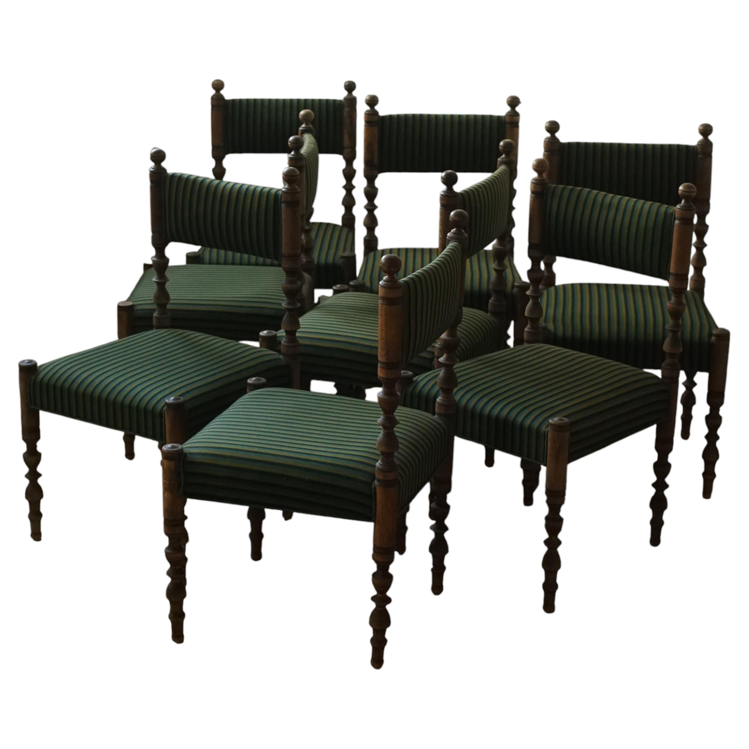 Set of Eight Neoclassical Side Chairs by M.G. Bindesbøll, Denmark, ca. 1840 For Sale