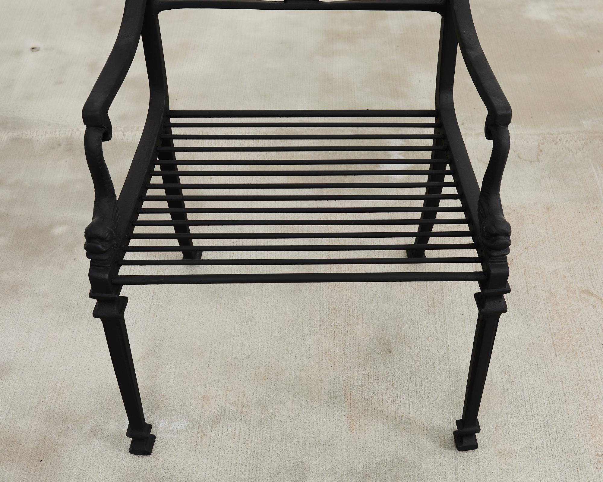 Set of Eight Neoclassical Star and Dolphin Dining Armchairs 9