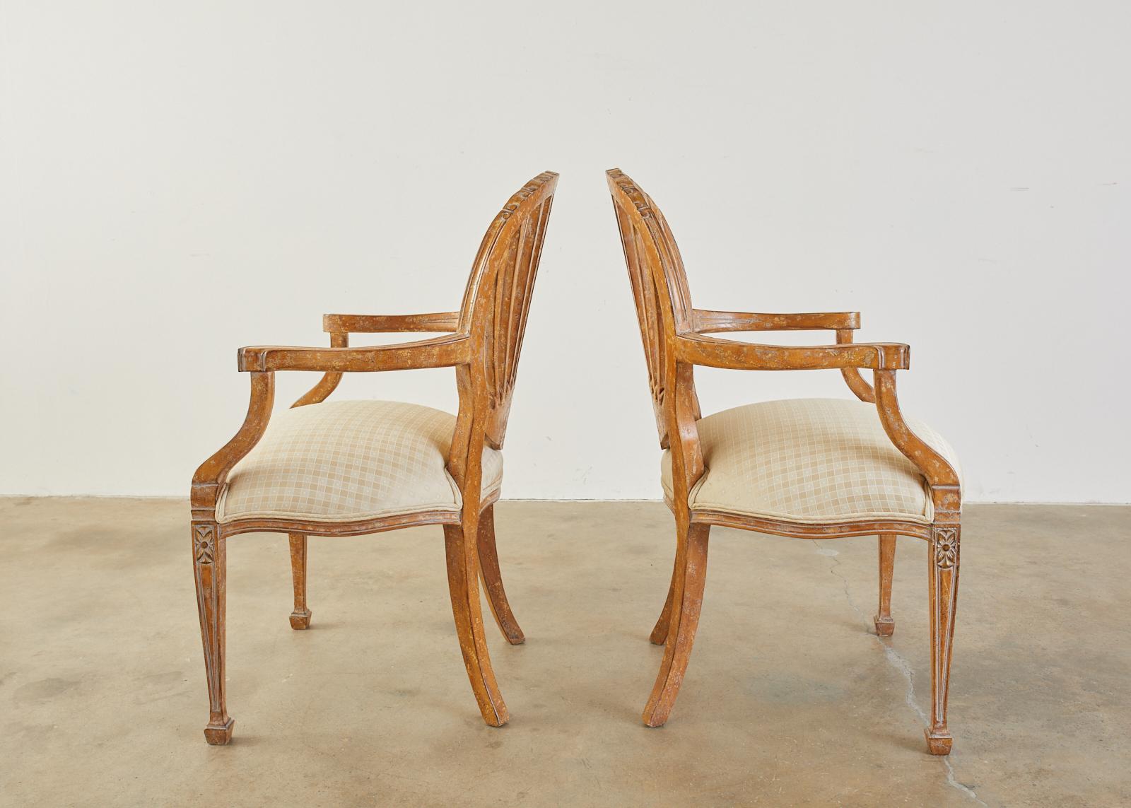 Hand-Crafted Set of Eight Neoclassical Style Dining Chairs by Kreiss