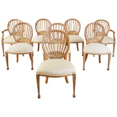 Ensemble de huit chaises à manger de style néoclassique par Kreiss