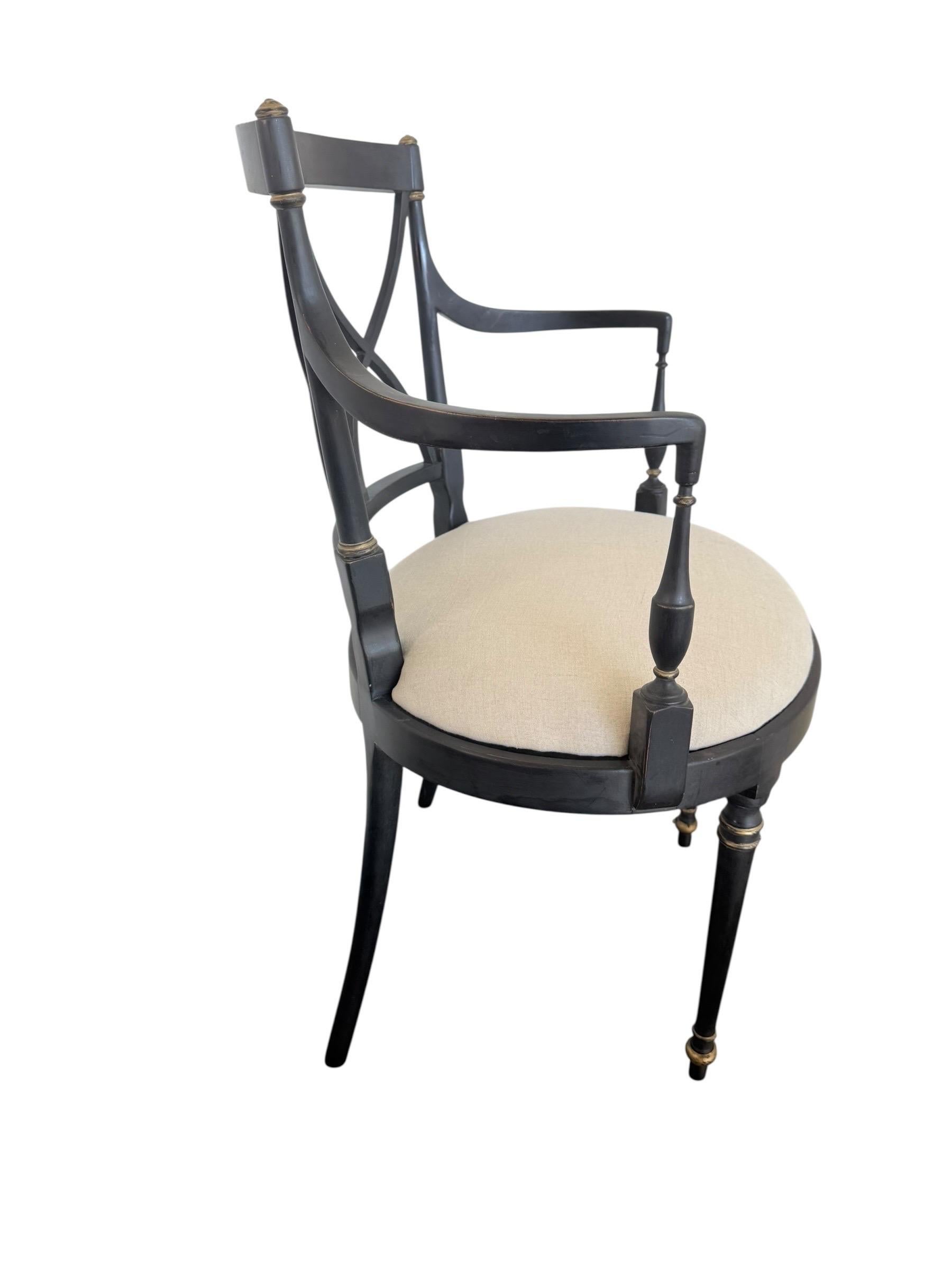 Set of Eight Neoclassical Style Dining Chairs For Sale 7