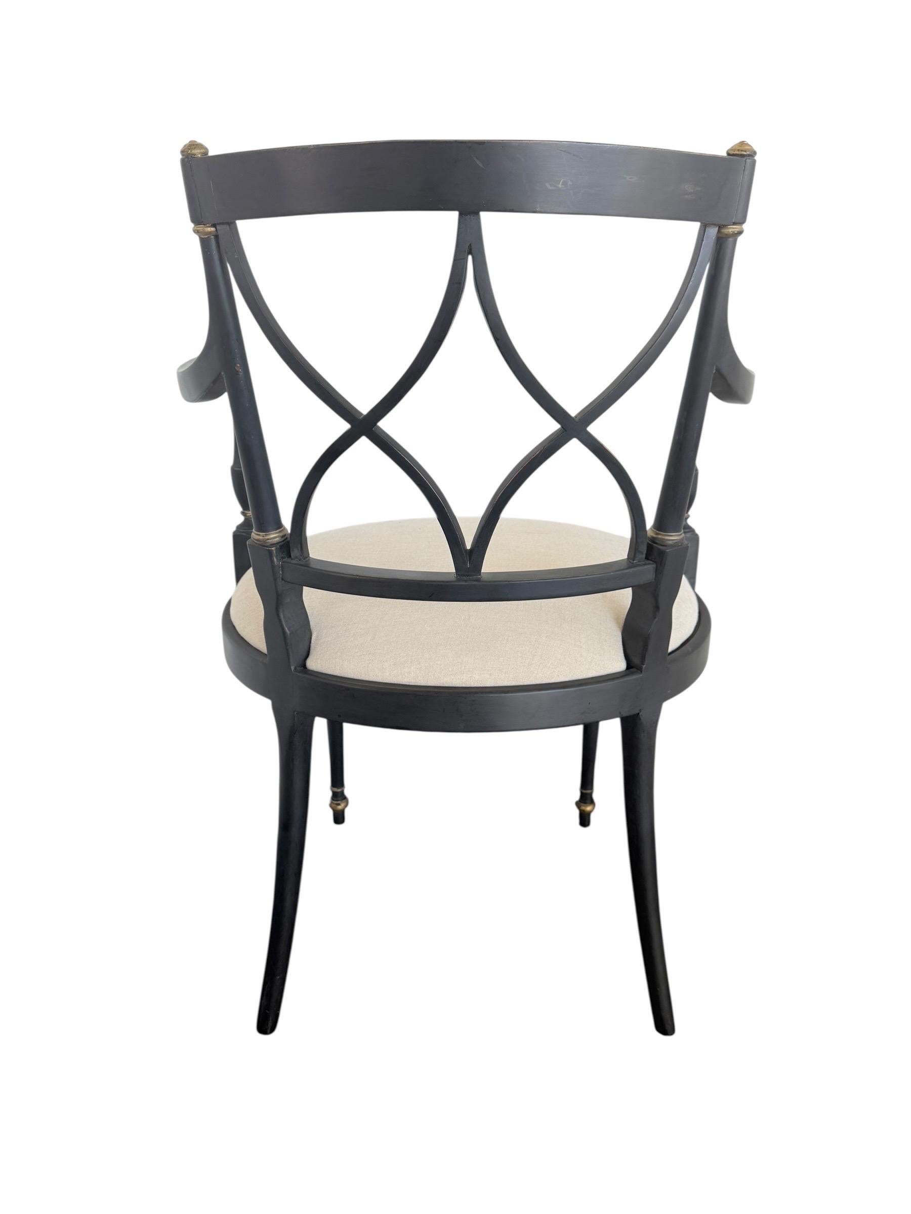 Set of Eight Neoclassical Style Dining Chairs For Sale 8