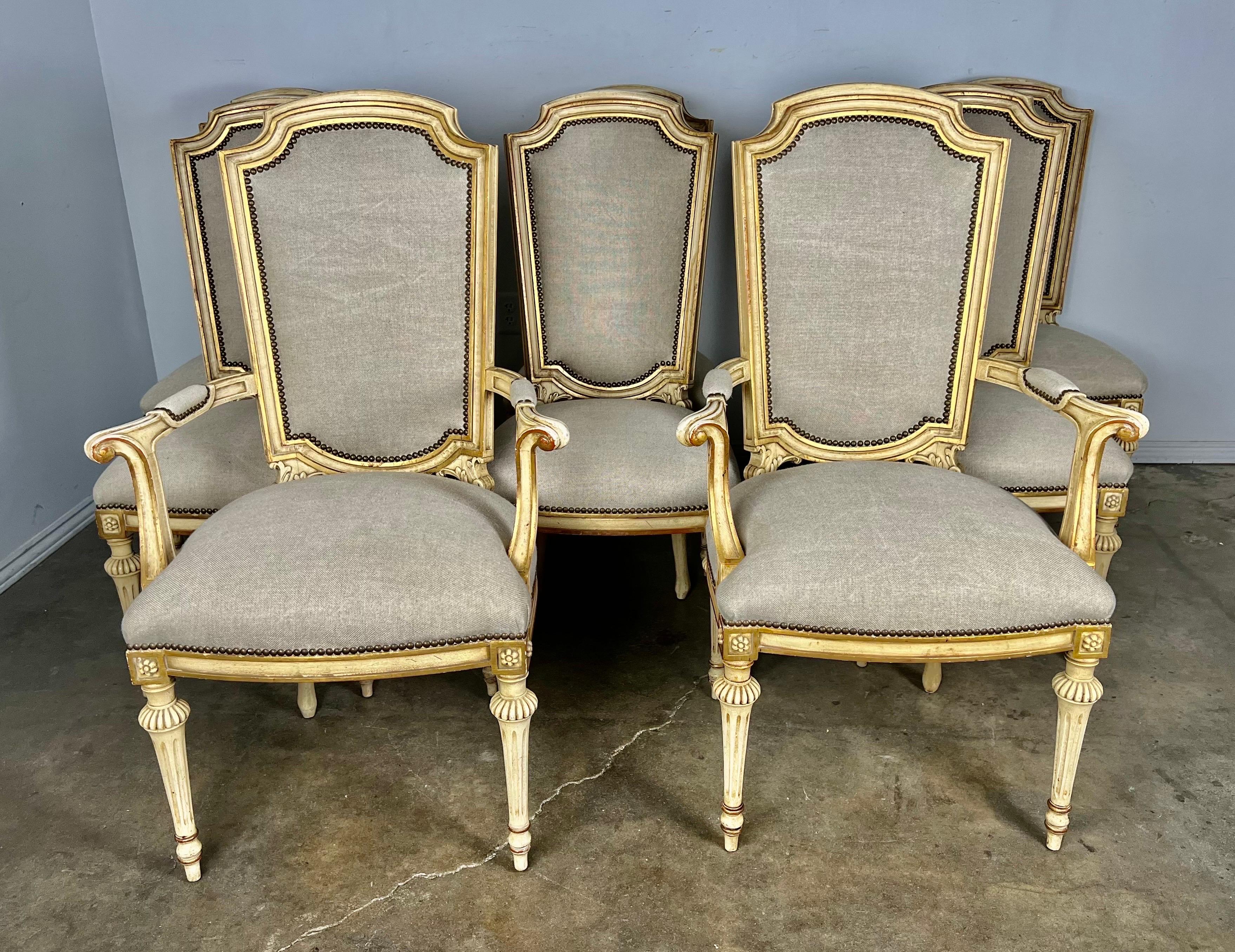 Set of Eight Neoclassical Style Dining Chairs For Sale 10