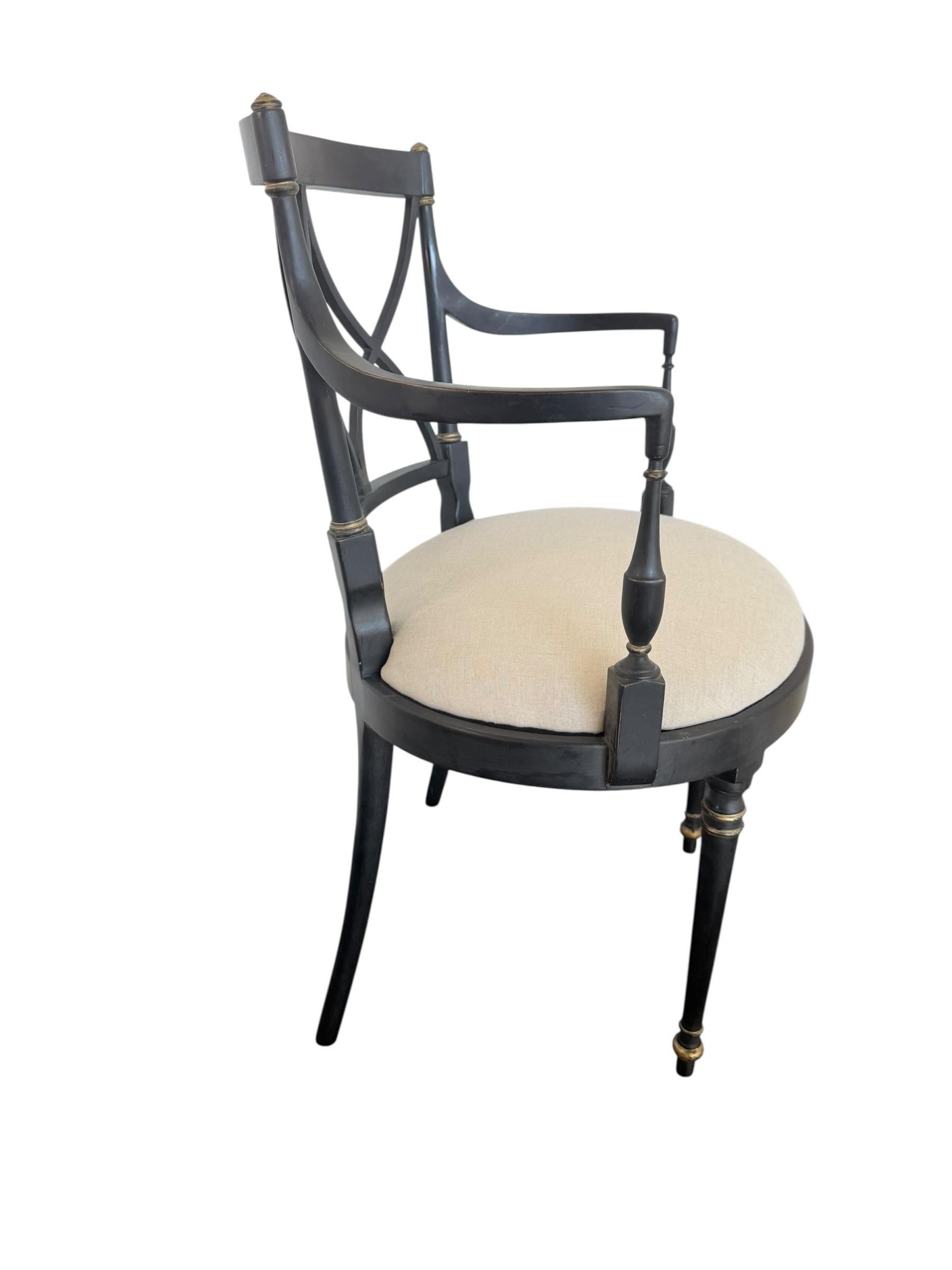 Set of Eight Neoclassical Style Dining Chairs For Sale 2