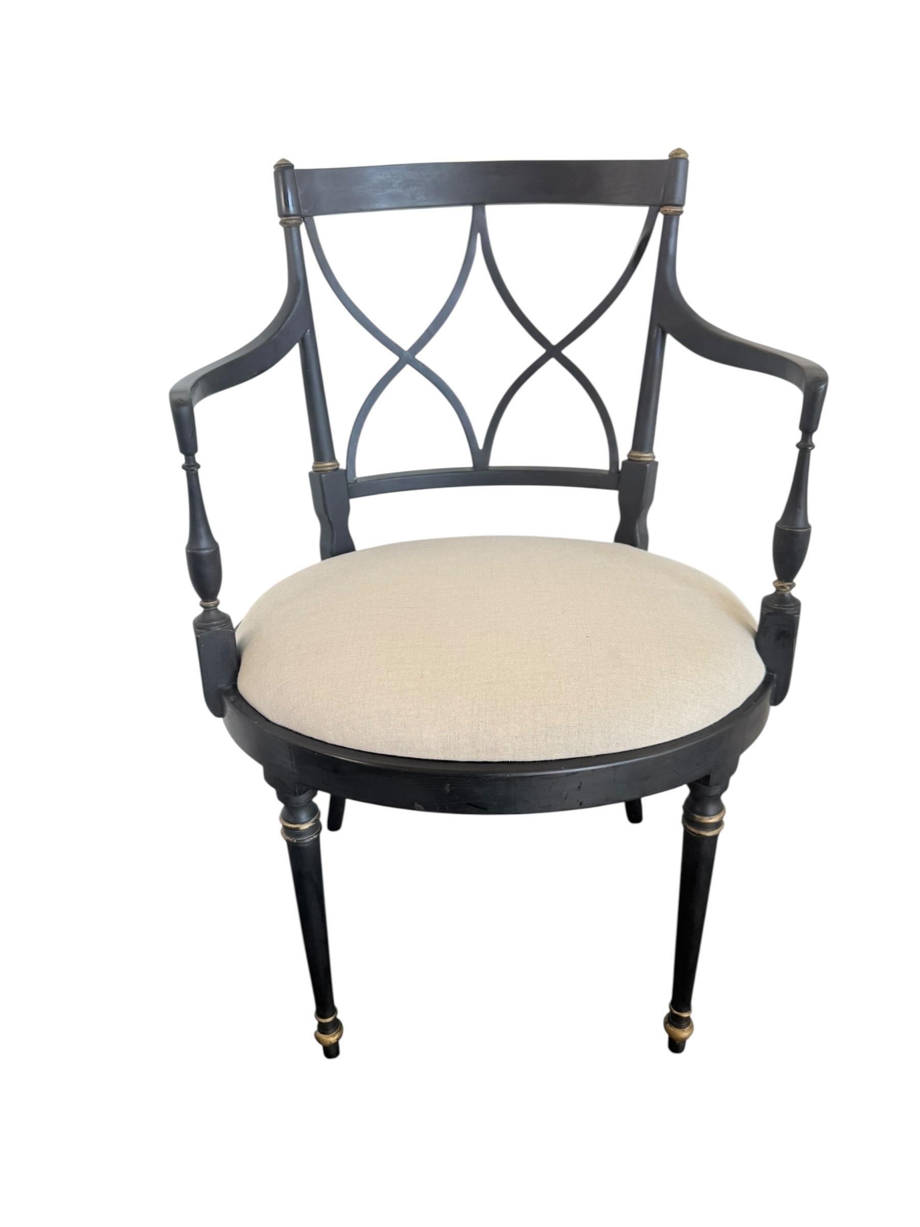 Set of Eight Neoclassical Style Dining Chairs For Sale 3