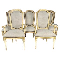Set of Eight French Dining Chairs, Louis XVI Style, Early 20th Century