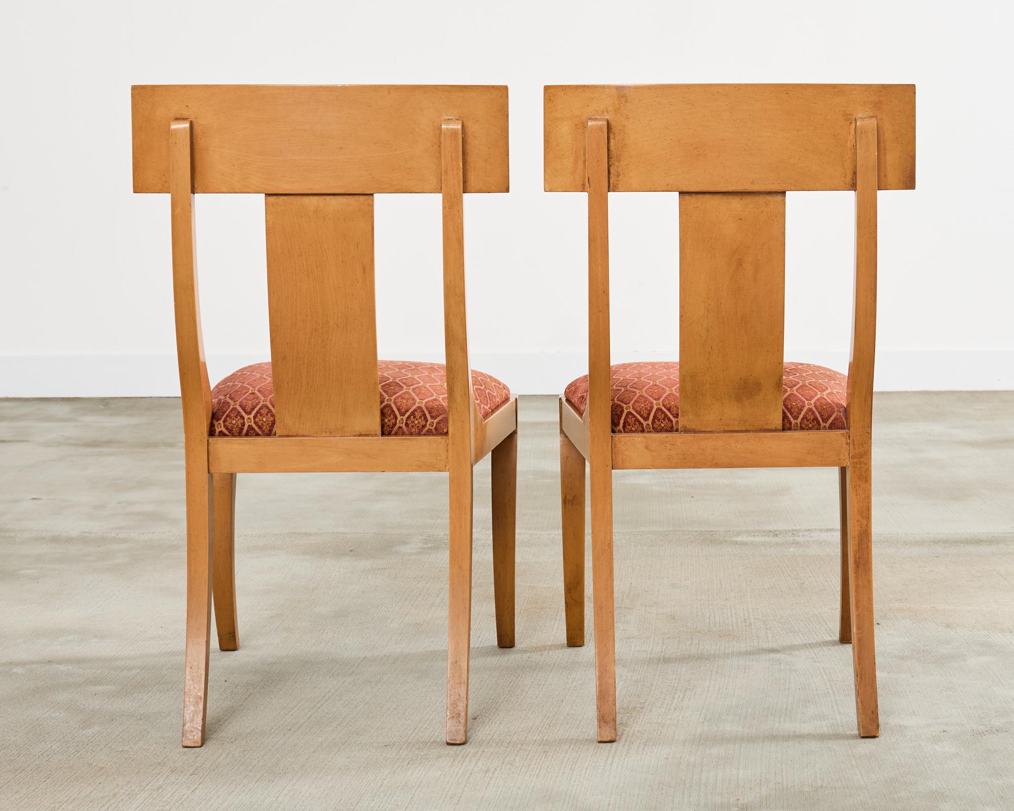 Set of Eight Neoclassical Style Klismos Dining Chairs For Sale 5