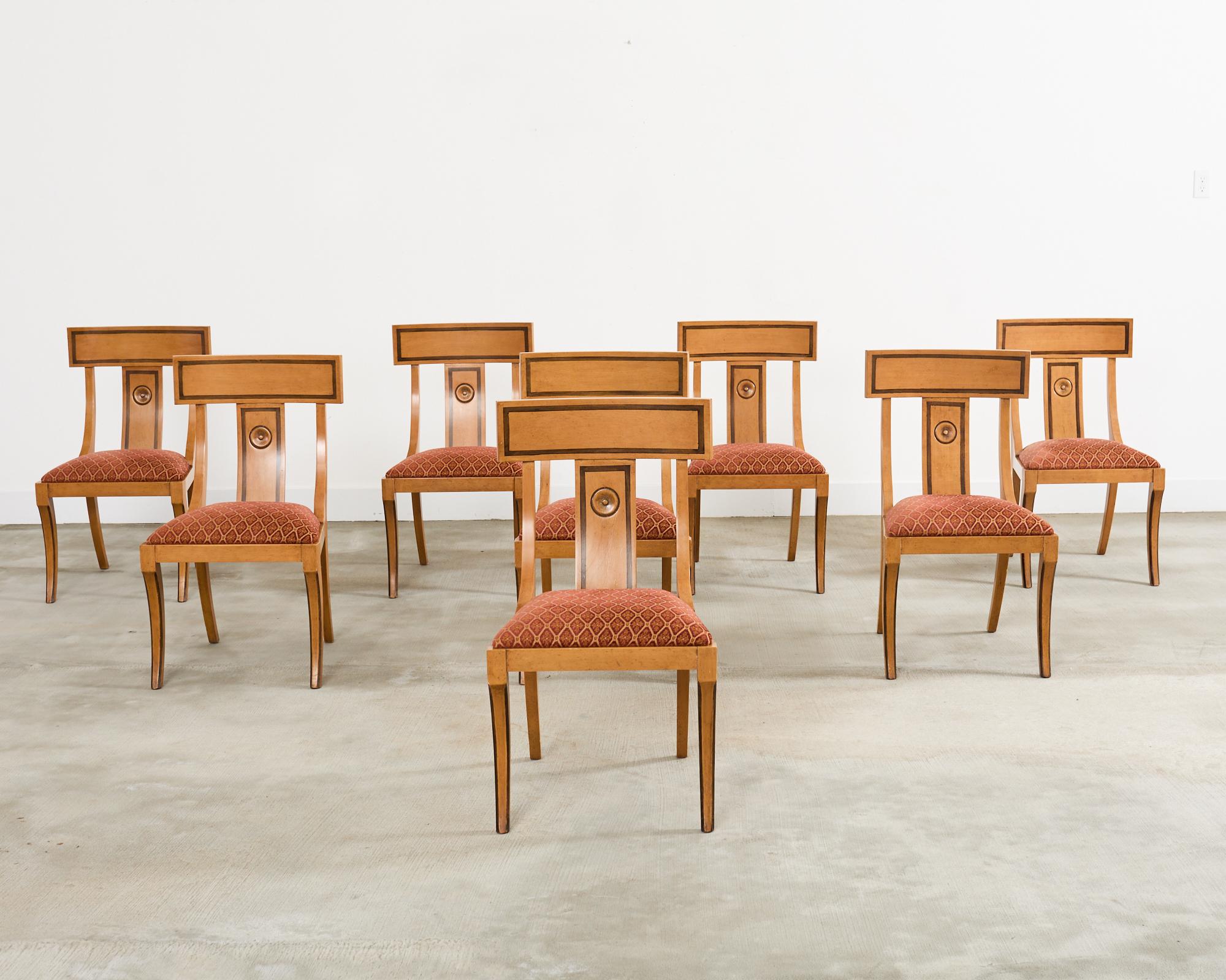 American Set of Eight Neoclassical Style Klismos Dining Chairs For Sale