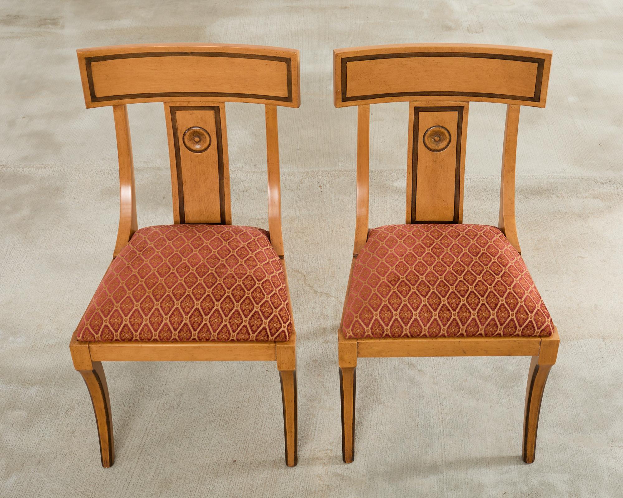20th Century Set of Eight Neoclassical Style Klismos Dining Chairs For Sale