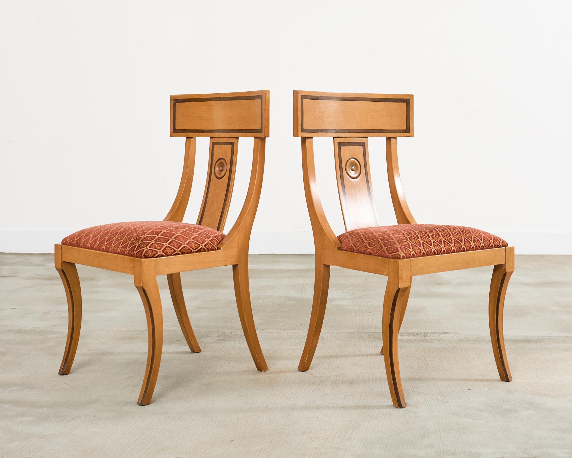 Set of Eight Neoclassical Style Klismos Dining Chairs For Sale 1