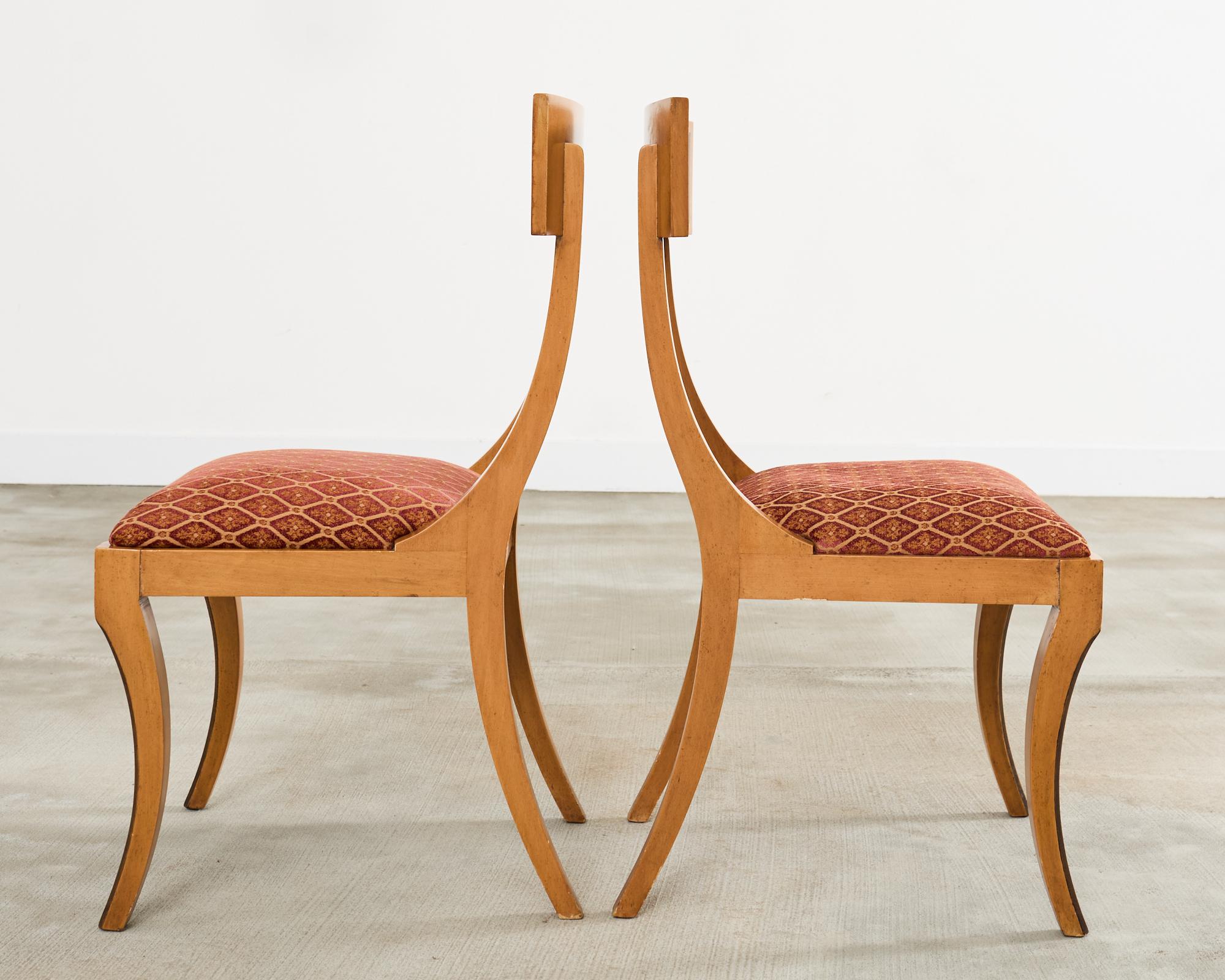 Set of Eight Neoclassical Style Klismos Dining Chairs For Sale 2