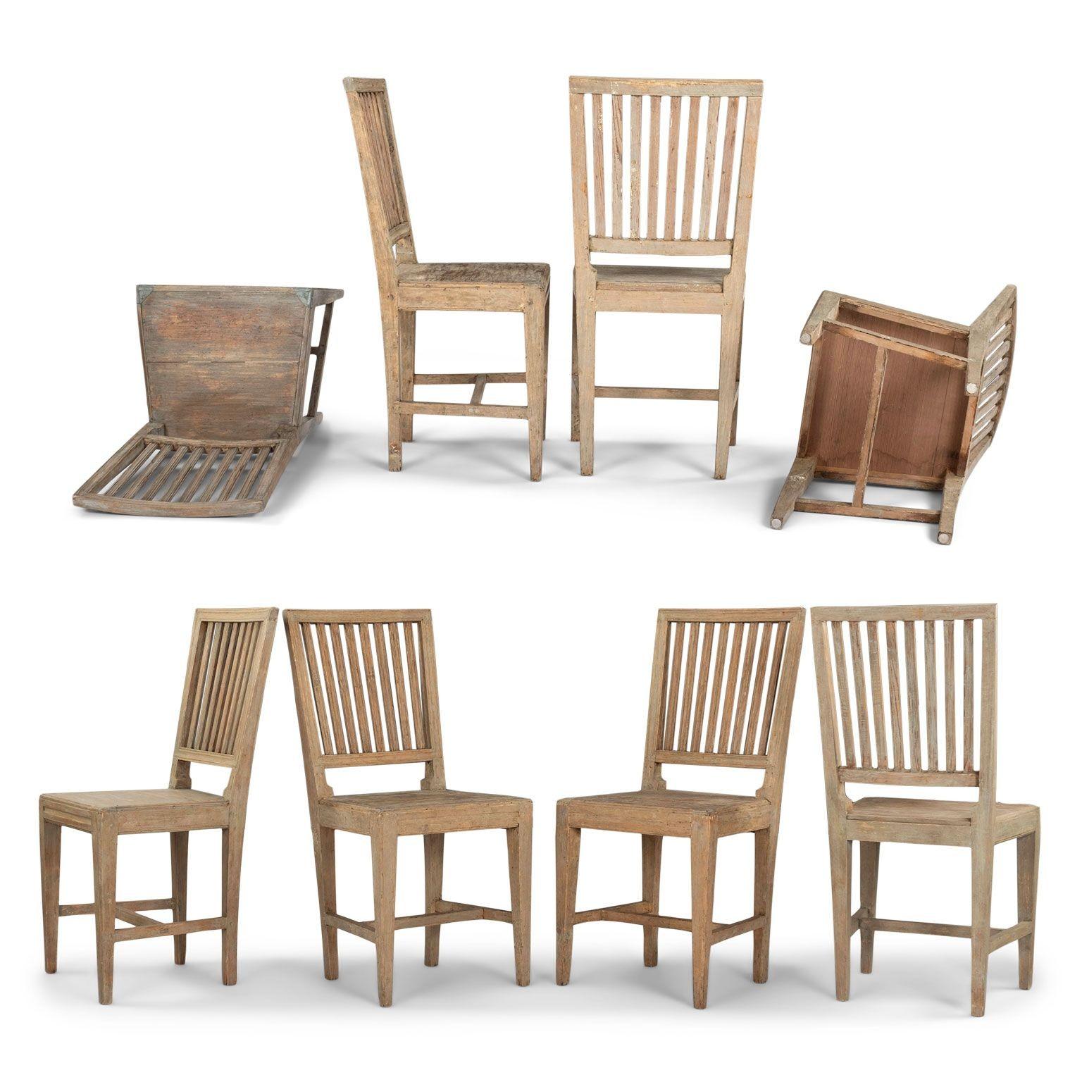 19th Century Set of Eight Neoclassical Swedish Dining Chairs