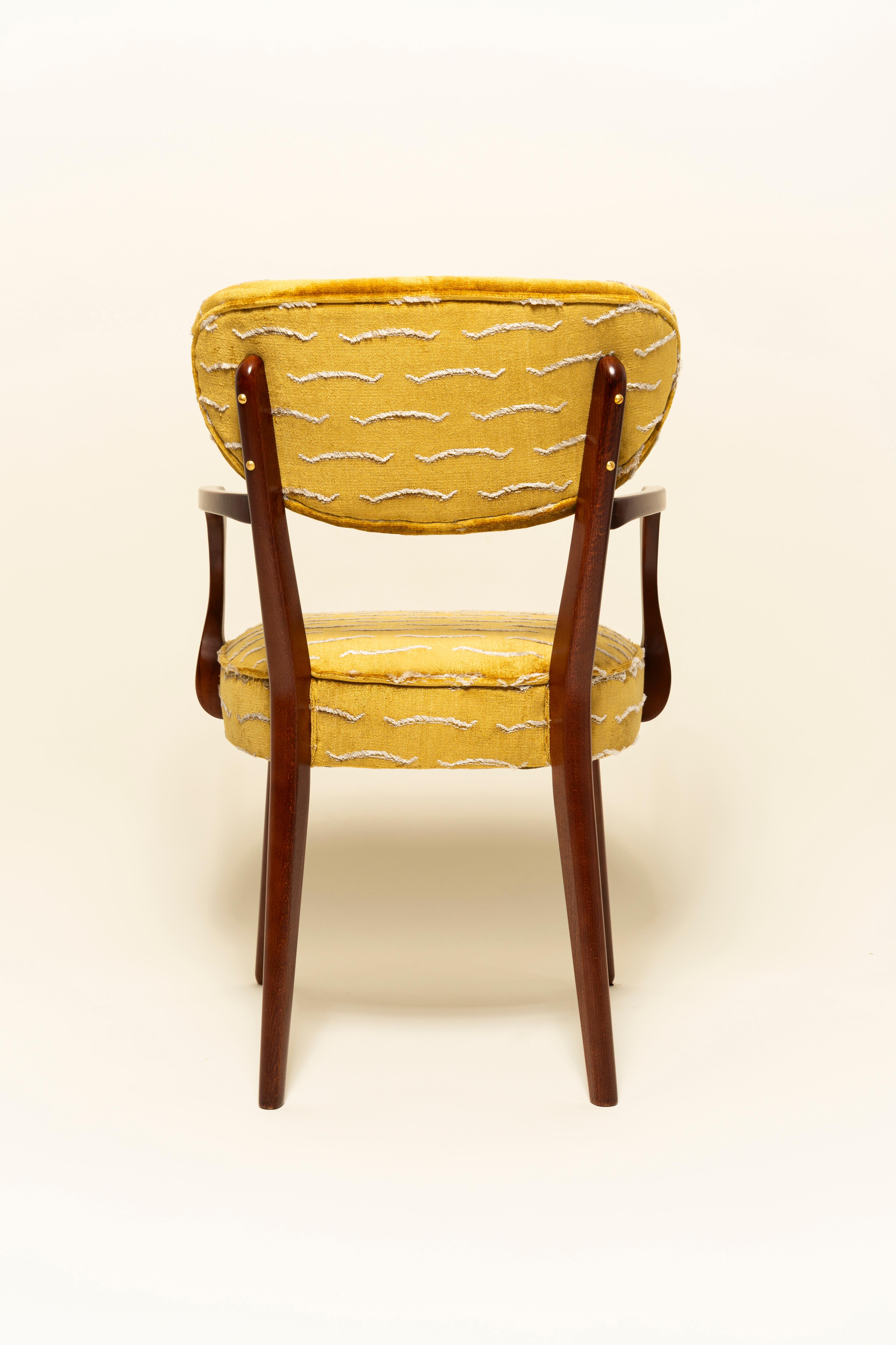 Set of Eight Nest Dining Chairs by Vintola Studio, Yellow Velvet Dedar ...