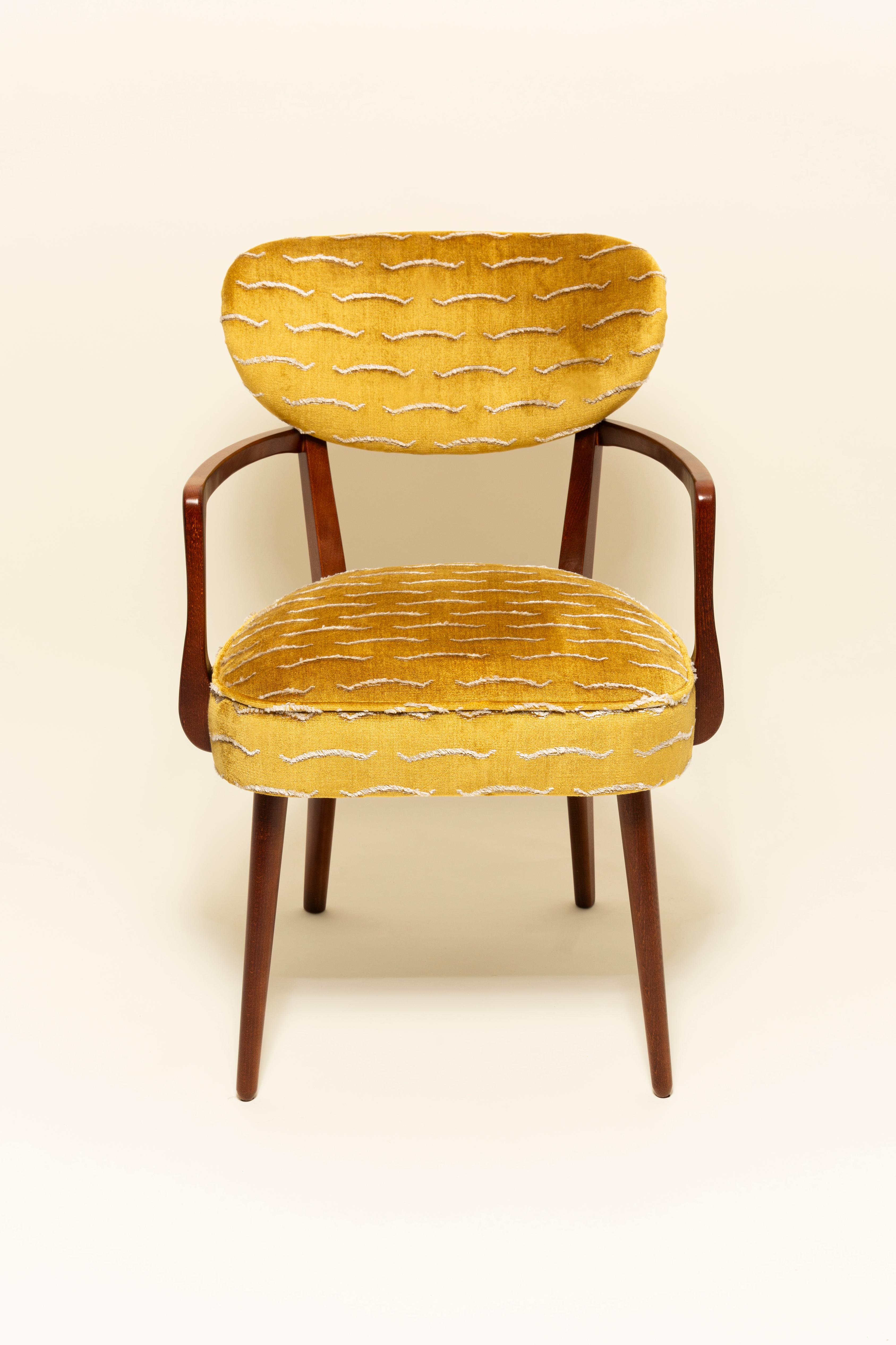 Set of Eight Nest Dining Chairs by Vintola Studio, Yellow Velvet Dedar ...