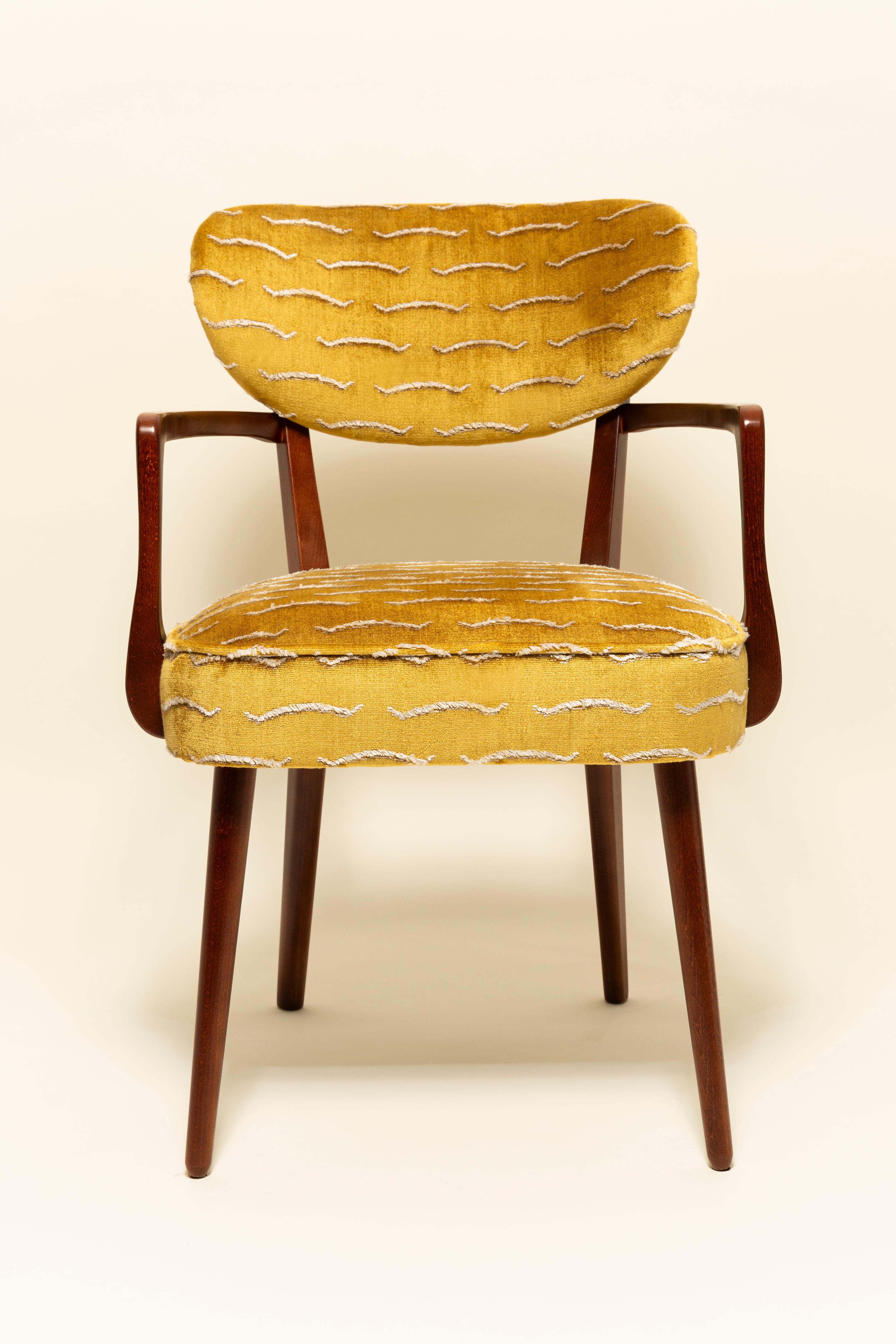 Set of Eight Nest Dining Chairs by Vintola Studio, Yellow Velvet Dedar ...