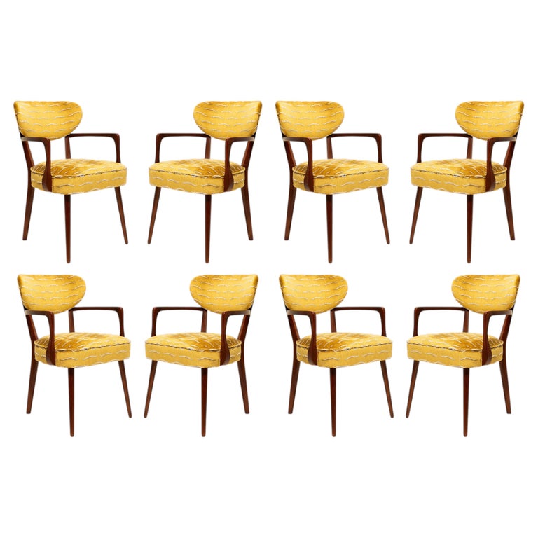 Set of Eight Nest Dining Chairs by Vintola Studio, Yellow Velvet Dedar, 2026