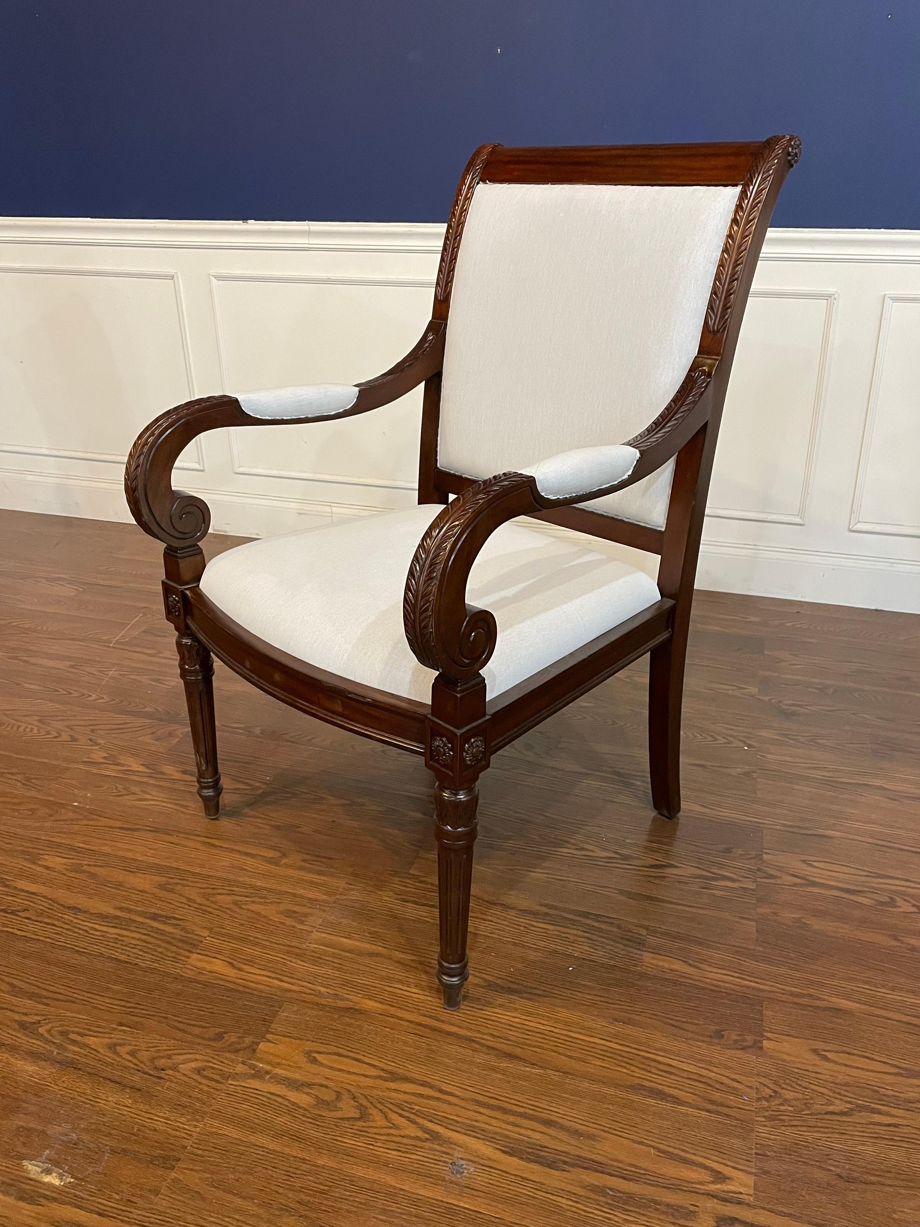 Georgian Set of Eight Newport Upholstered Dining Chairs by Leighton Hall  For Sale
