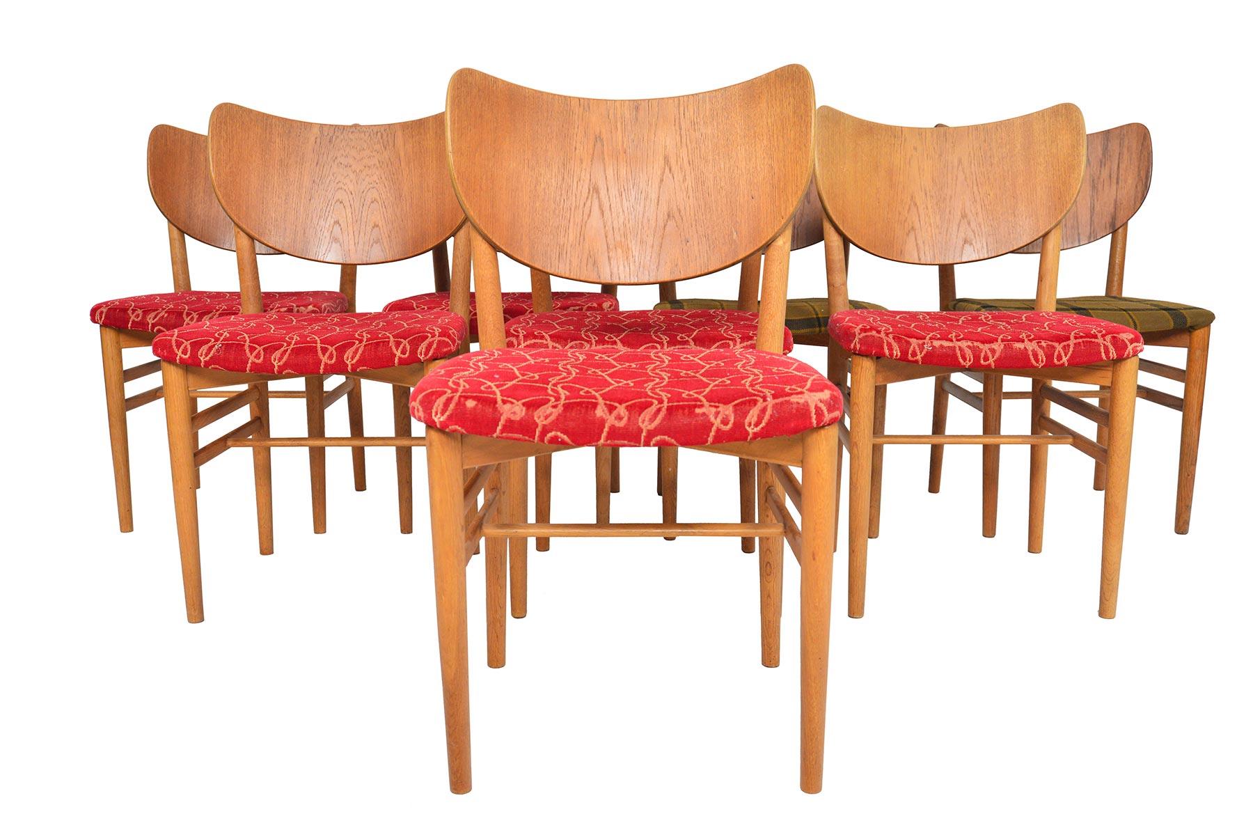 Mid-Century Modern Set of Eight Niels and Eva Koppel Shield Back Midcentury Dining Chairs in Teak