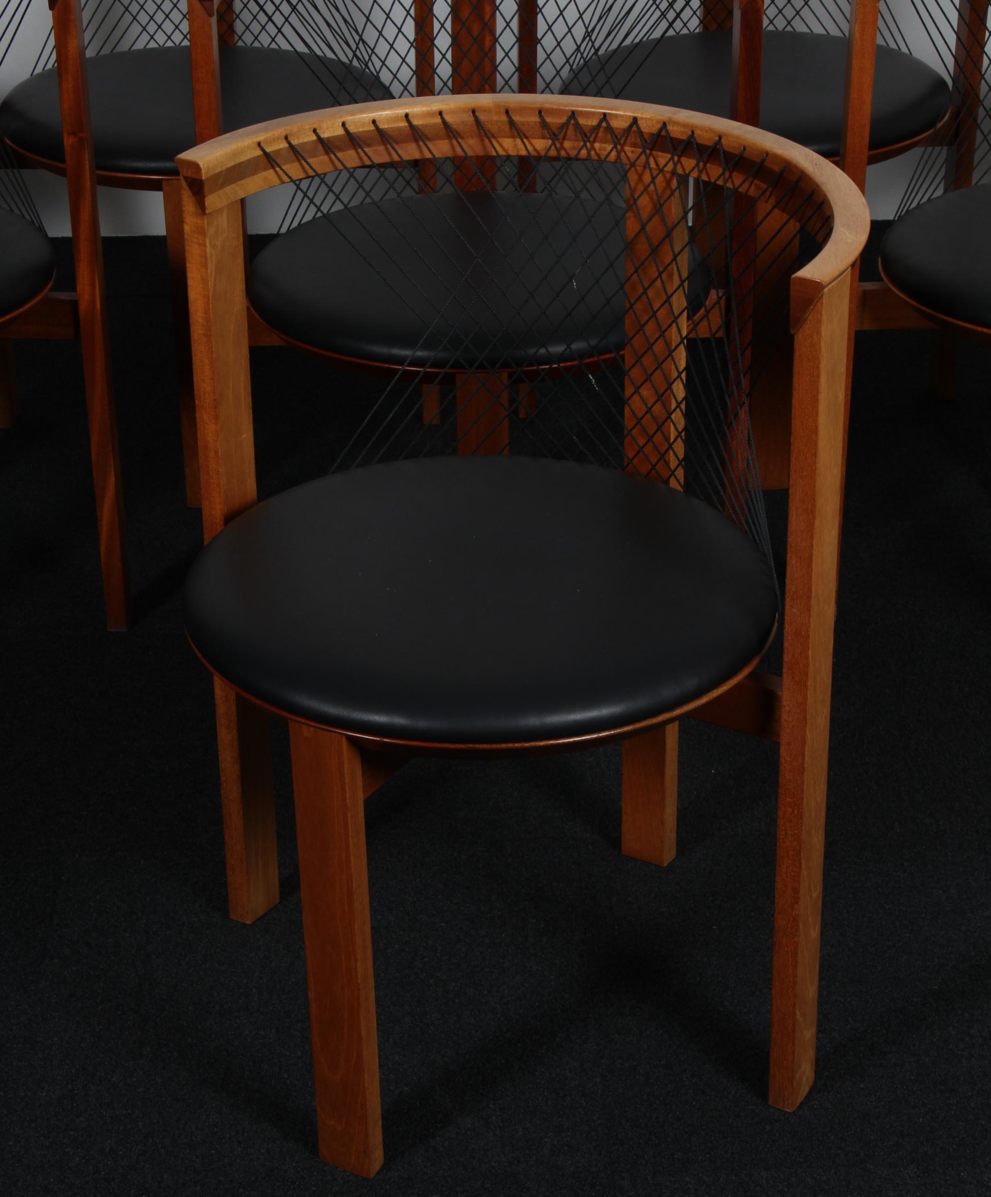 Juego de ocho sillas de cuerda Niels Jørgen Haugesen en Excelente estado para la venta en Esbjerg, DK