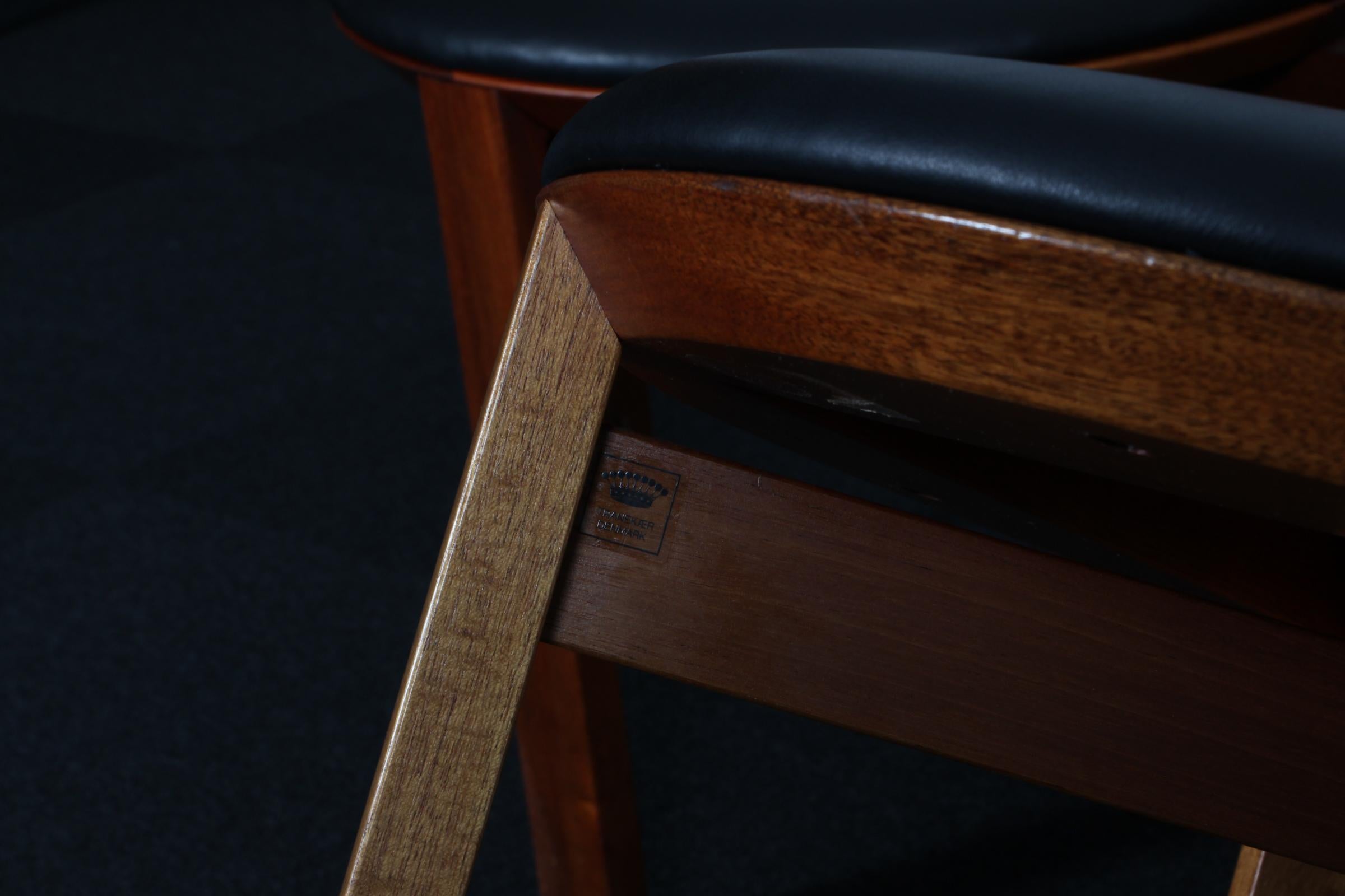 Juego de ocho sillas de cuerda Niels Jørgen Haugesen Cuero en venta